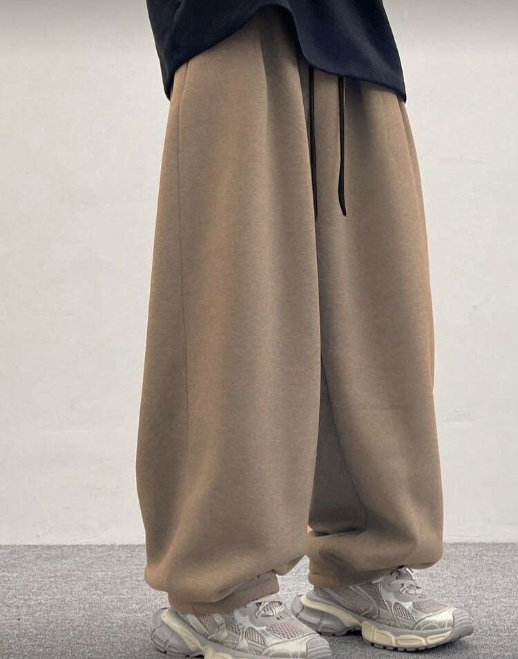 Japanese Brand Wide-Leg Baggy Fleece Sweatpants Oversized Joggers Size US 32 / EU 48 - 4 Thumbnail