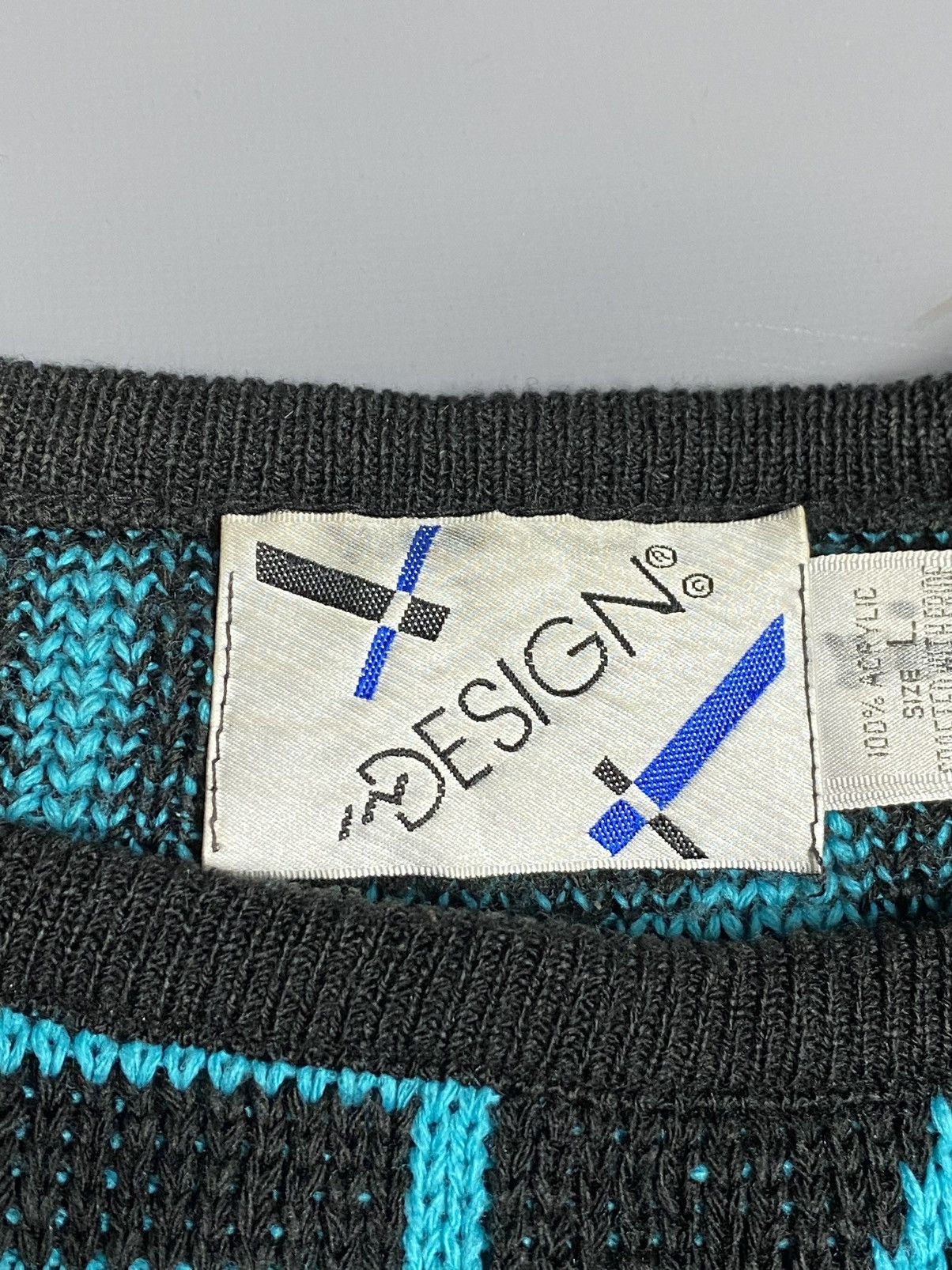 Other Vintage IN DESIGN Abstract Alphabet Acrylic Sweater USA Sz L Size US L / EU 52-54 / 3 - 11 Thumbnail
