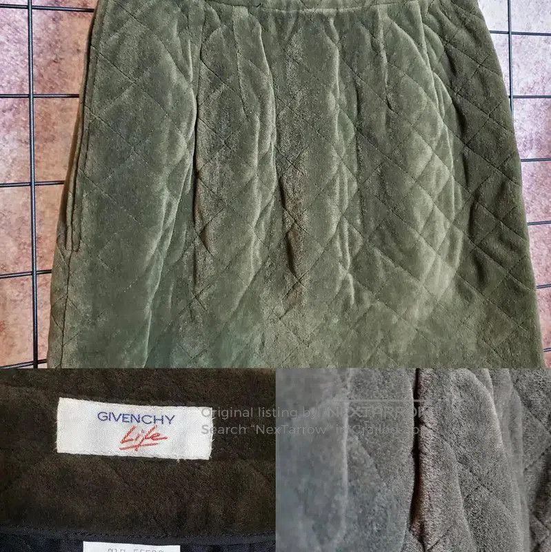 Givenchy Givenchy Green Plaid Midi Skirt for Women . Size 23" - 4 Thumbnail