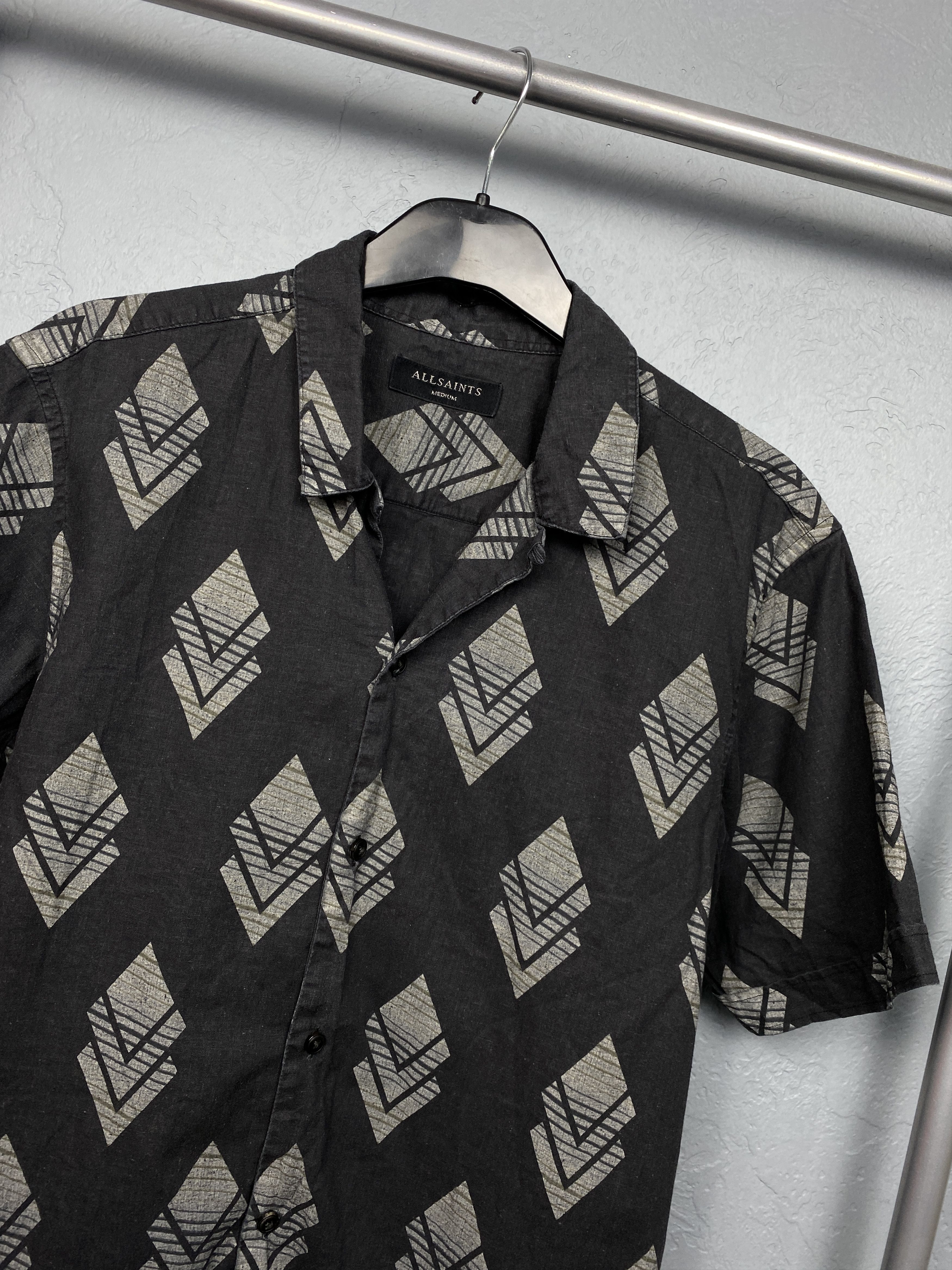 Allsaints Allsaints Mens Linen Murzik Hawaiian Shirt Size US M / EU 48-50 / 2 - 2 Thumbnail