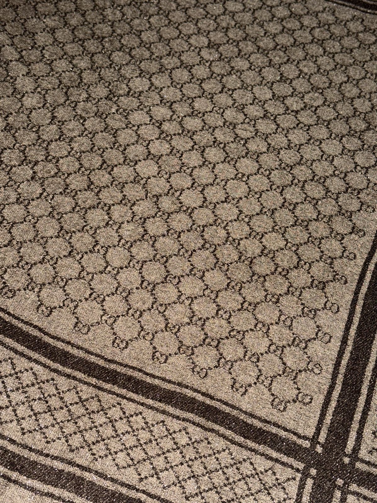 Gucci GUCCI 2007 Silver Thread GG Monogram Wool Silk Scarf Demna Size ONE SIZE - 9 Thumbnail