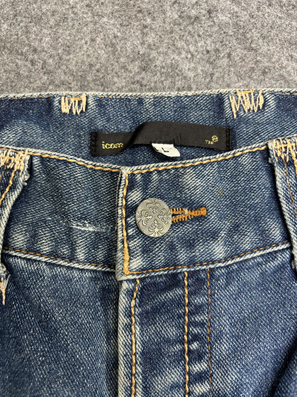 Seditionaries 💥Sick Super Flare Patchwork💥Icom Distressed Denim F596 Size US 34 / EU 50 - 3 Thumbnail