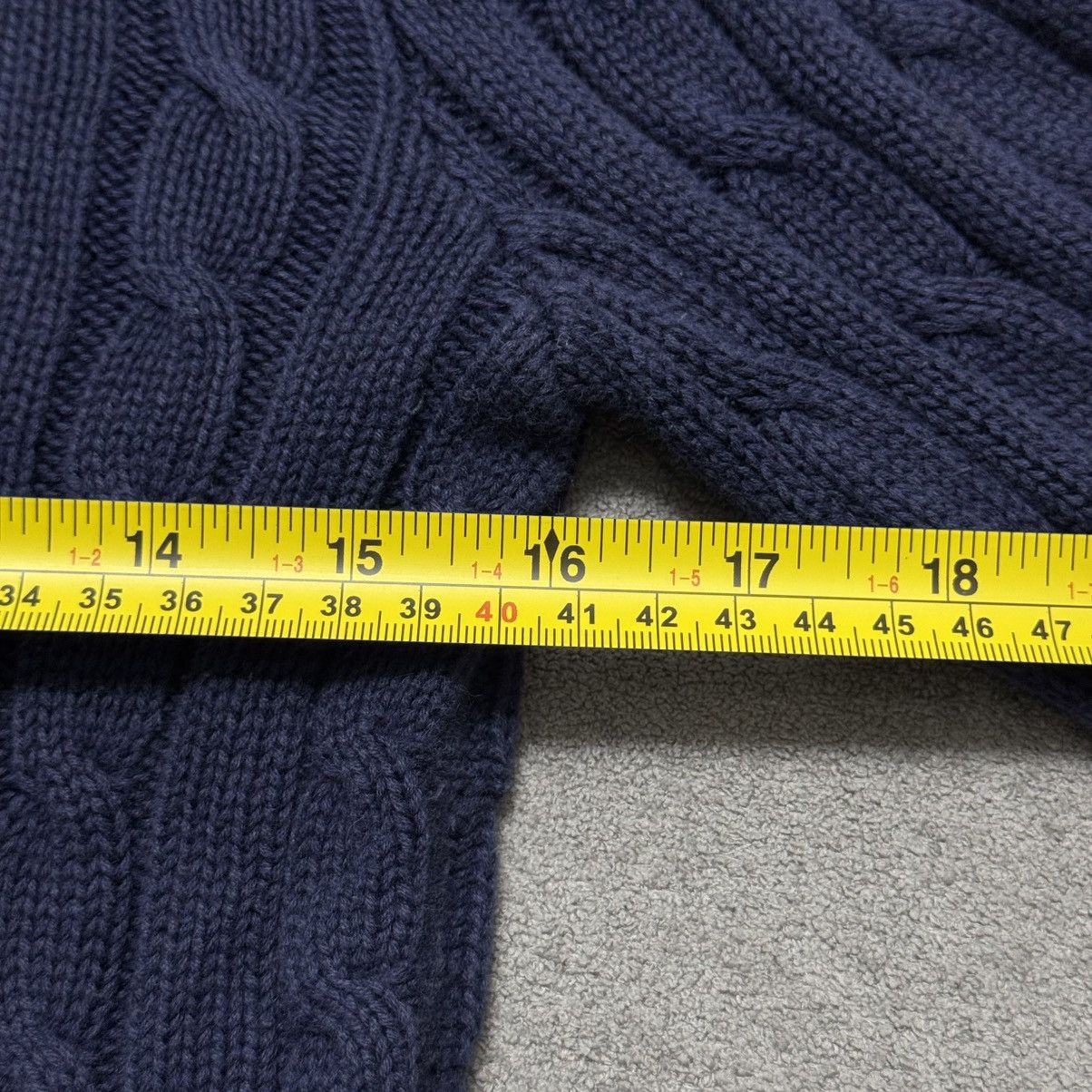 Polo Ralph Lauren × RRL Ralph Lauren × Ralph Lauren Vintage 90s Cable Knit Polo Ralph Lauren Zip Up Sweater Size S / US 4 / IT 40 - 11 Thumbnail