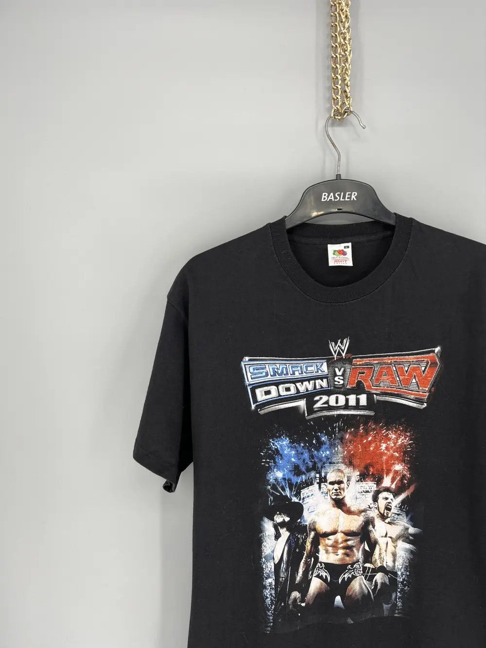 Vintage 2011 Wrestlemania Raw Vs Smack Down Black T-Shirt Size US L / EU 52-54 / 3 - 4 Thumbnail