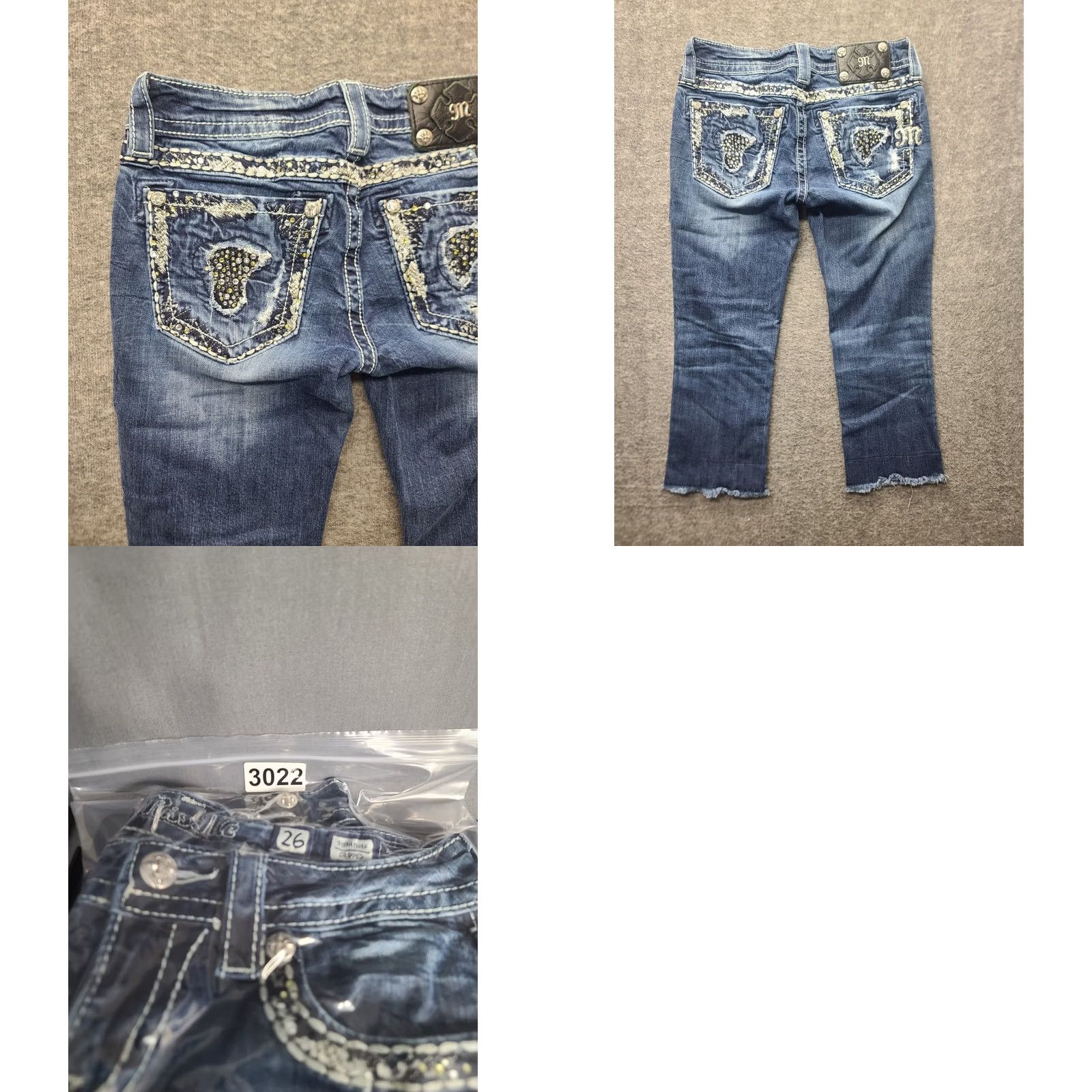 Miss Me Miss Me Capris 26x20 Signature Fit Low Rise Cropped Distressed Stretch Denim Jeans Women Size ONE SIZE - 9 Thumbnail