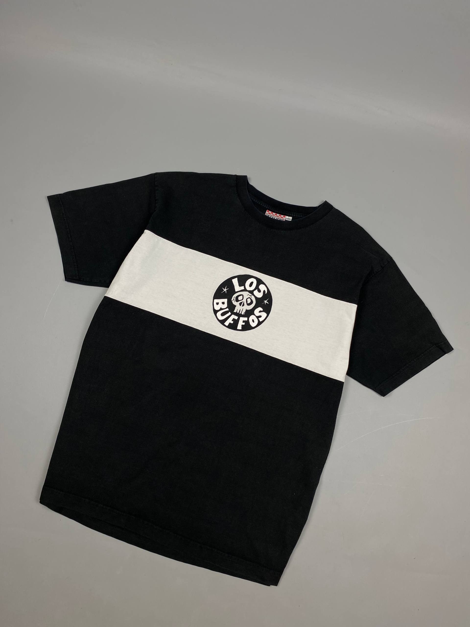 The Unbranded Brand Vintage Los Buffos Biker Tee Black White Too Drunk To Die Size US XL / EU 56 / 4 - 4 Thumbnail