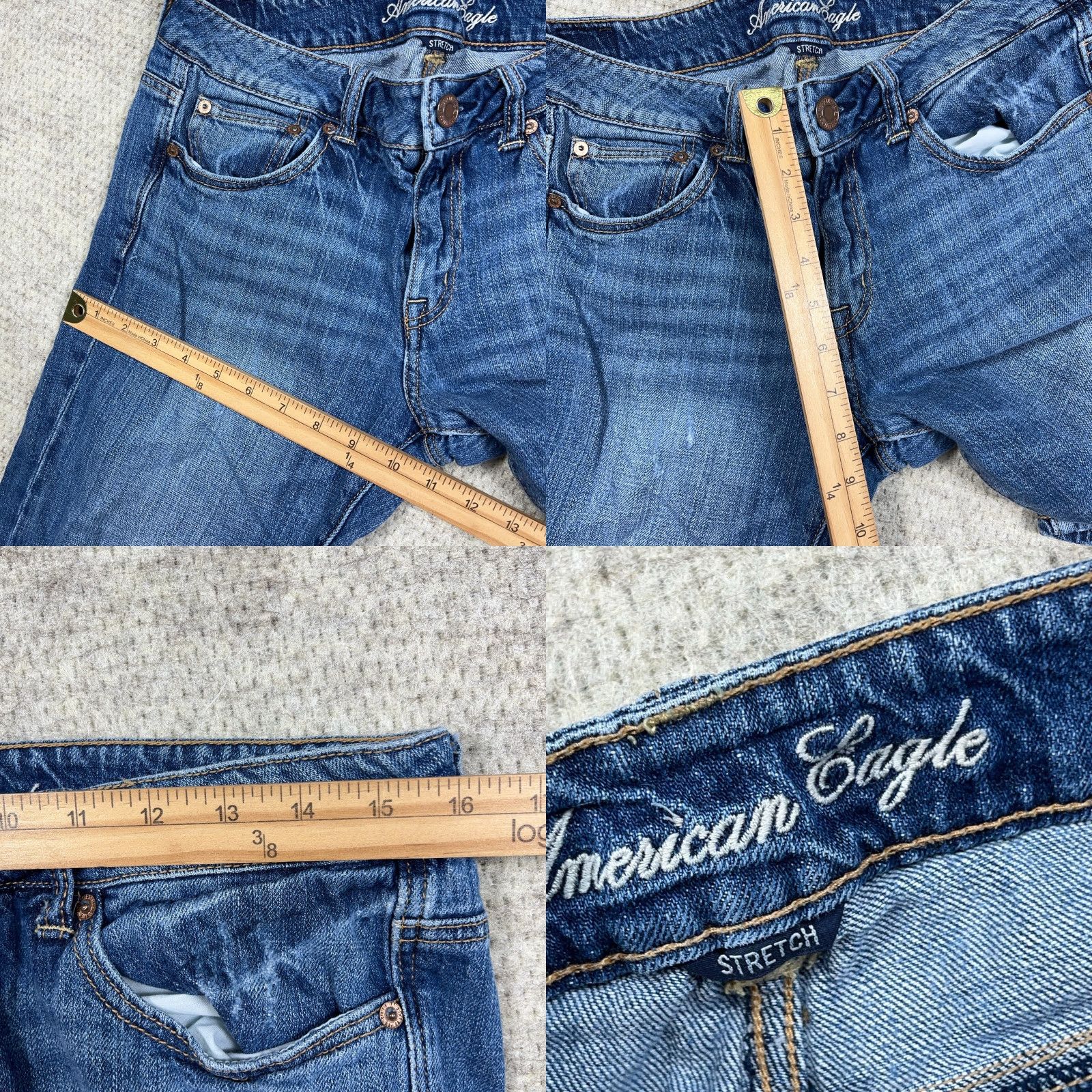 American Eagle Outfitters American Eagle Outfitters Jeans Women 8 Boyfriend Distressed Blue Cotton Spandex Regular Fit 5-Pocket Denim Jeans Womens Boys? Size 32" / US 10 / IT 46 - 9 Thumbnail