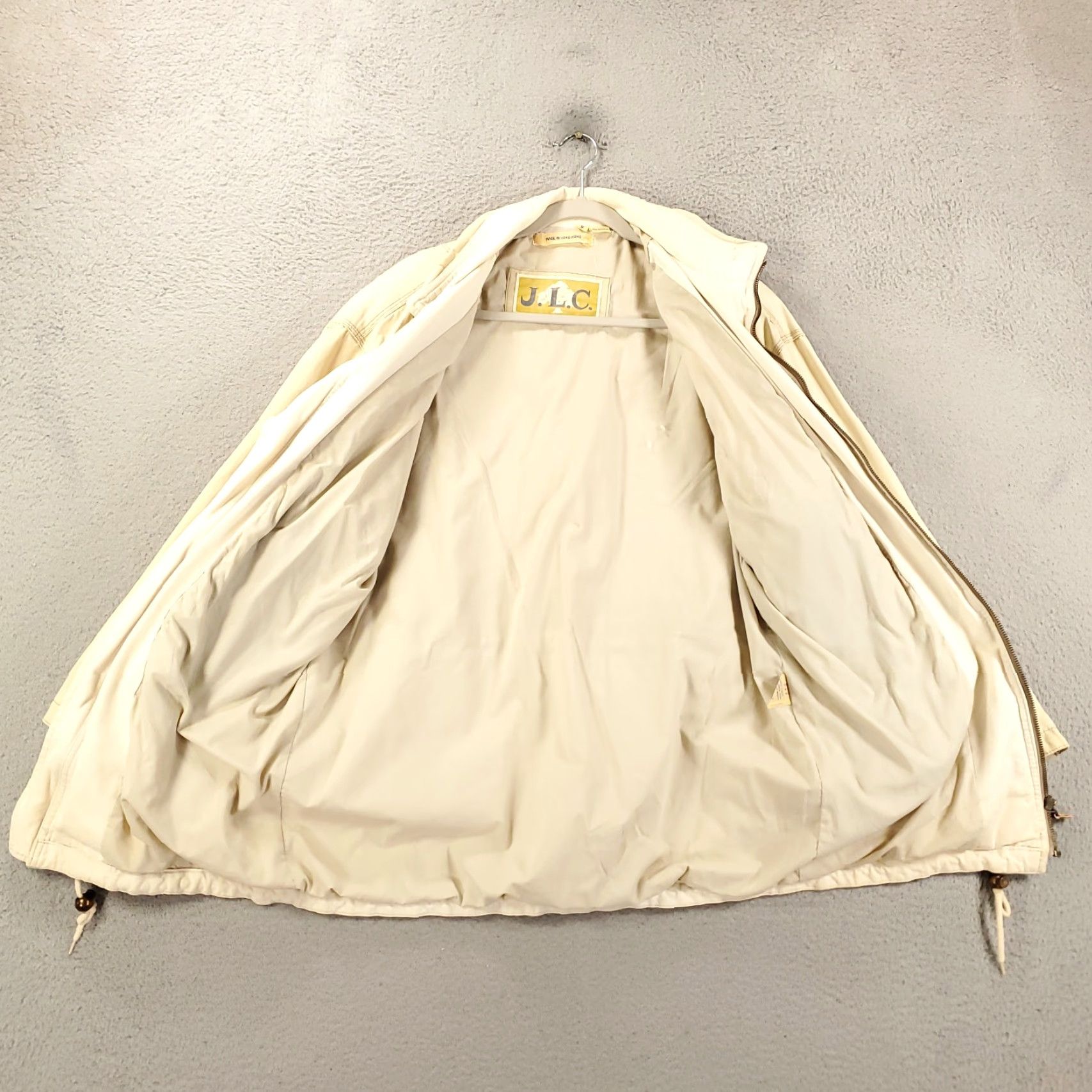 Vintage VINTAGE JLC Jacket Womens Oversized Small Light Beige Ivory Canvas Zip Shirt Regular Ladies Beige Classic Casual Travel Pockets 90s? Size S / US 4 / IT 40 - 3 Thumbnail