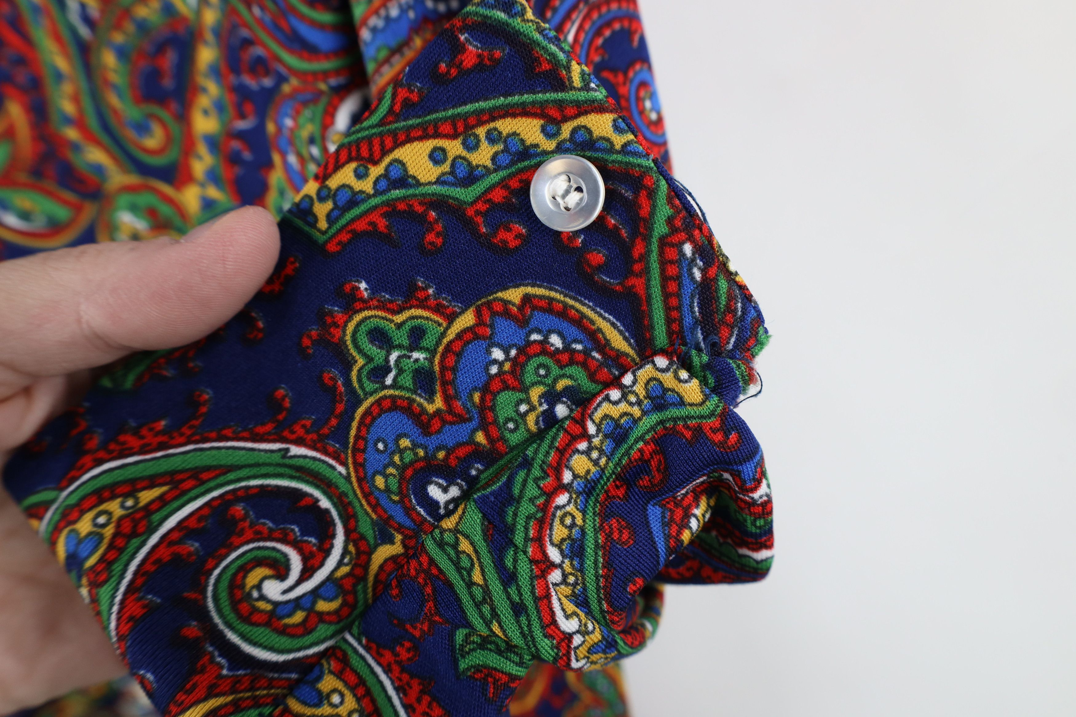Vintage Vintage 60s 70s Streetwear Knit Collared Button Shirt Size XL / US 12-14 / IT 48-50 - 5 Thumbnail