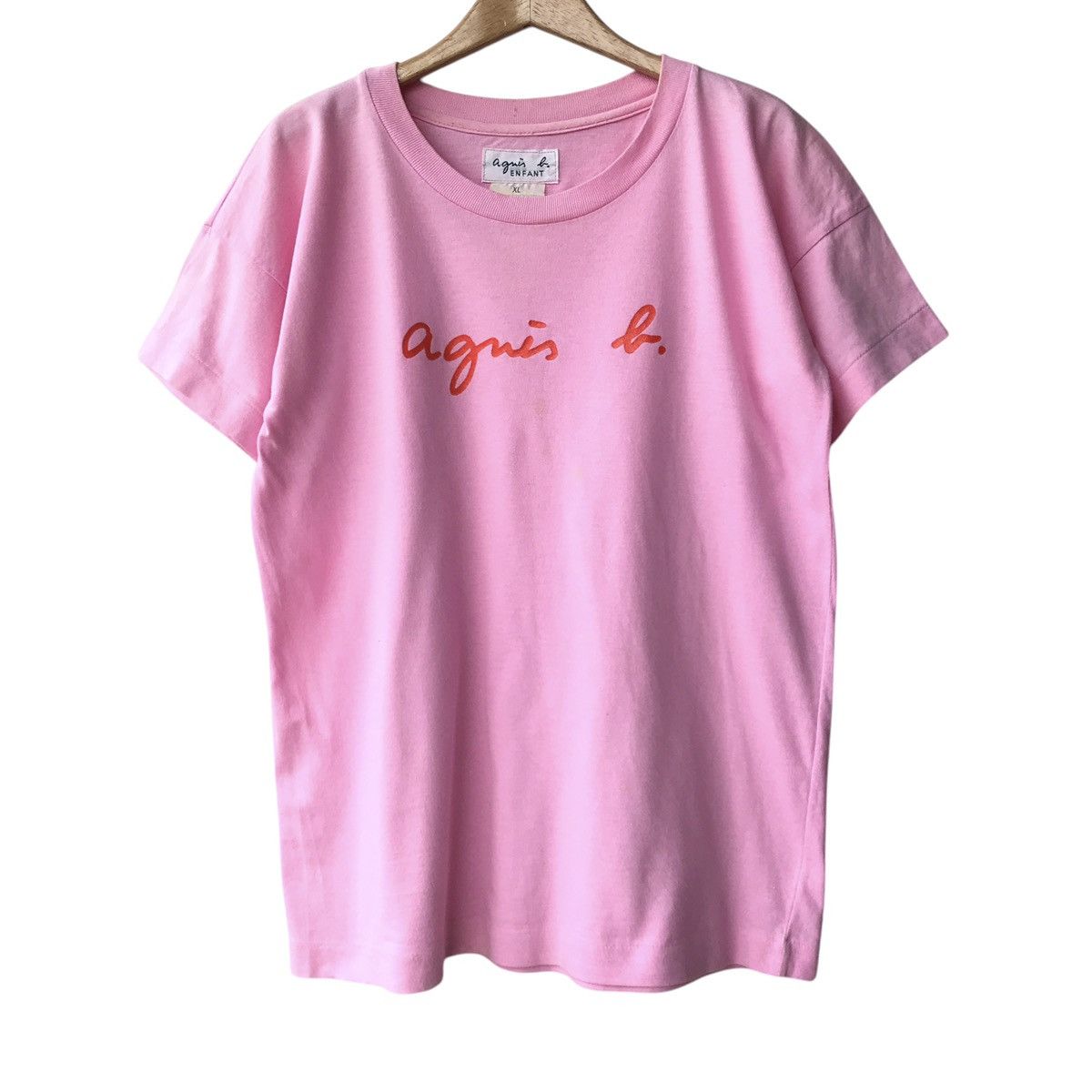 Designer × agnes b. Agnes B. Enfant Paris Vintage Girls Small Logo Pink Tee Size XL / US 12-14 / IT 48-50 - 1 Thumbnail
