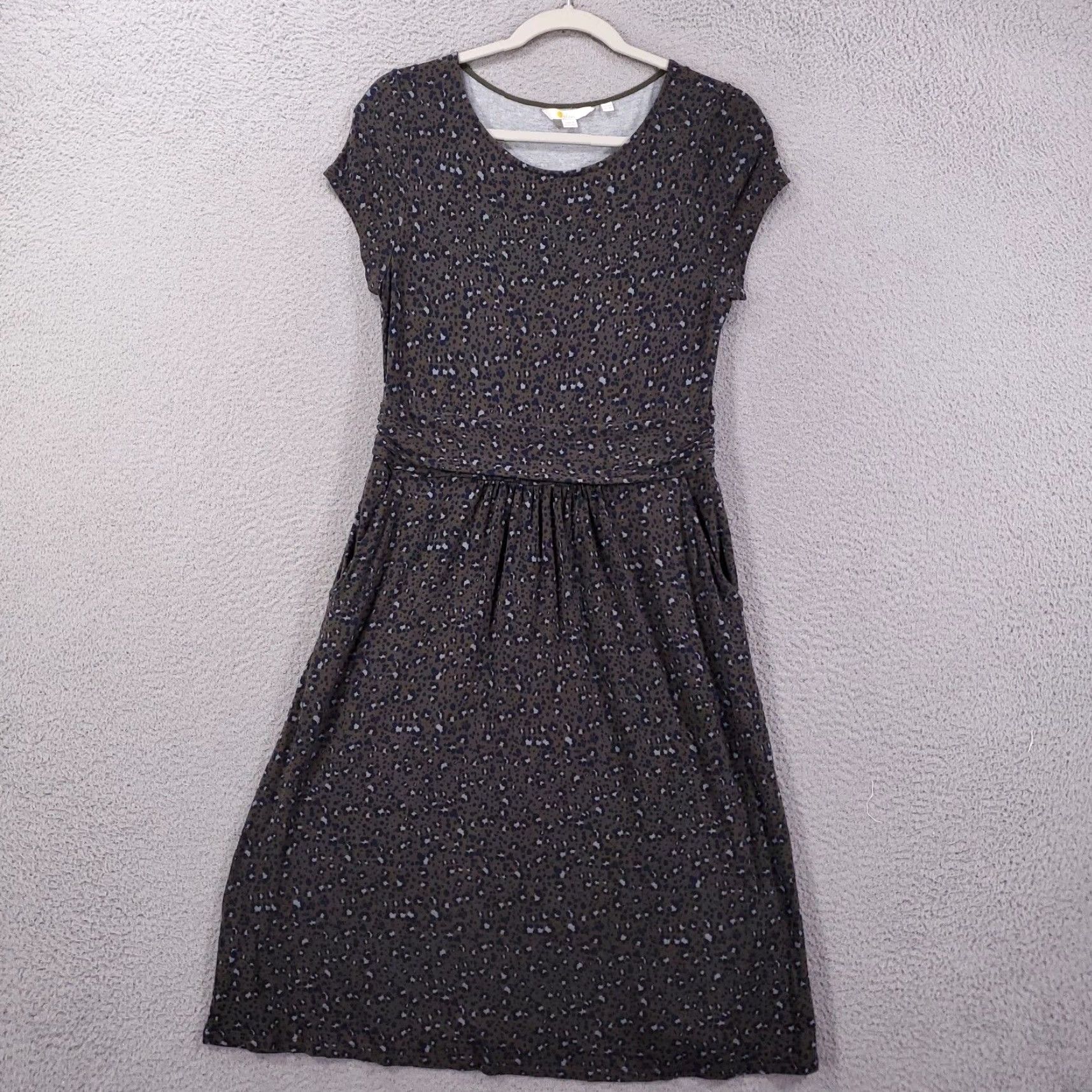 Boden Boden Dress Womens 8R Abstract Animal Print Stretchy Pleated Pockets 8 R Size 8 VINTAGE No Brand Boden Size M / US 6-8 / IT 42-44 - 3 Thumbnail