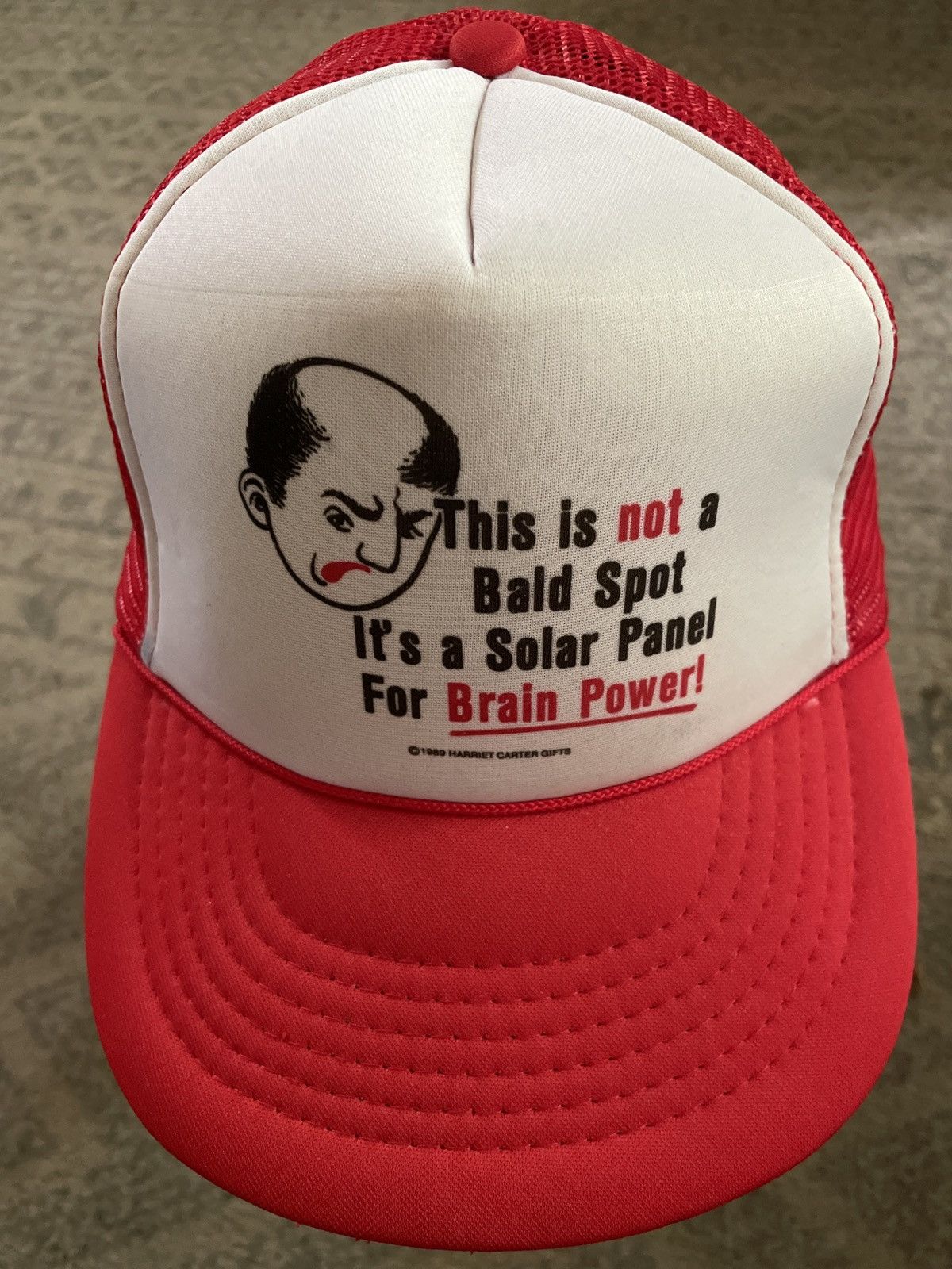 Vintage FUNNY Hat Cap Trucker SnapBack BALD SPOT BRAIN POWER 1999 🔥 Size ONE SIZE - 1 Thumbnail