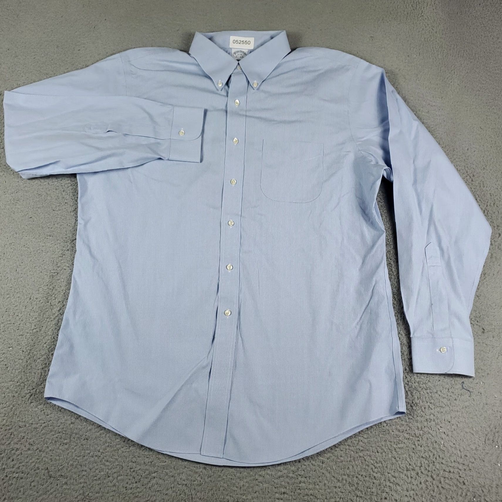 Brooks Brothers VINTAGE Brooks Brothers Dress Shirt Men Size 17 Blue Cotton Long Sleeve Business Casual Formal Size 46R - 2 Thumbnail