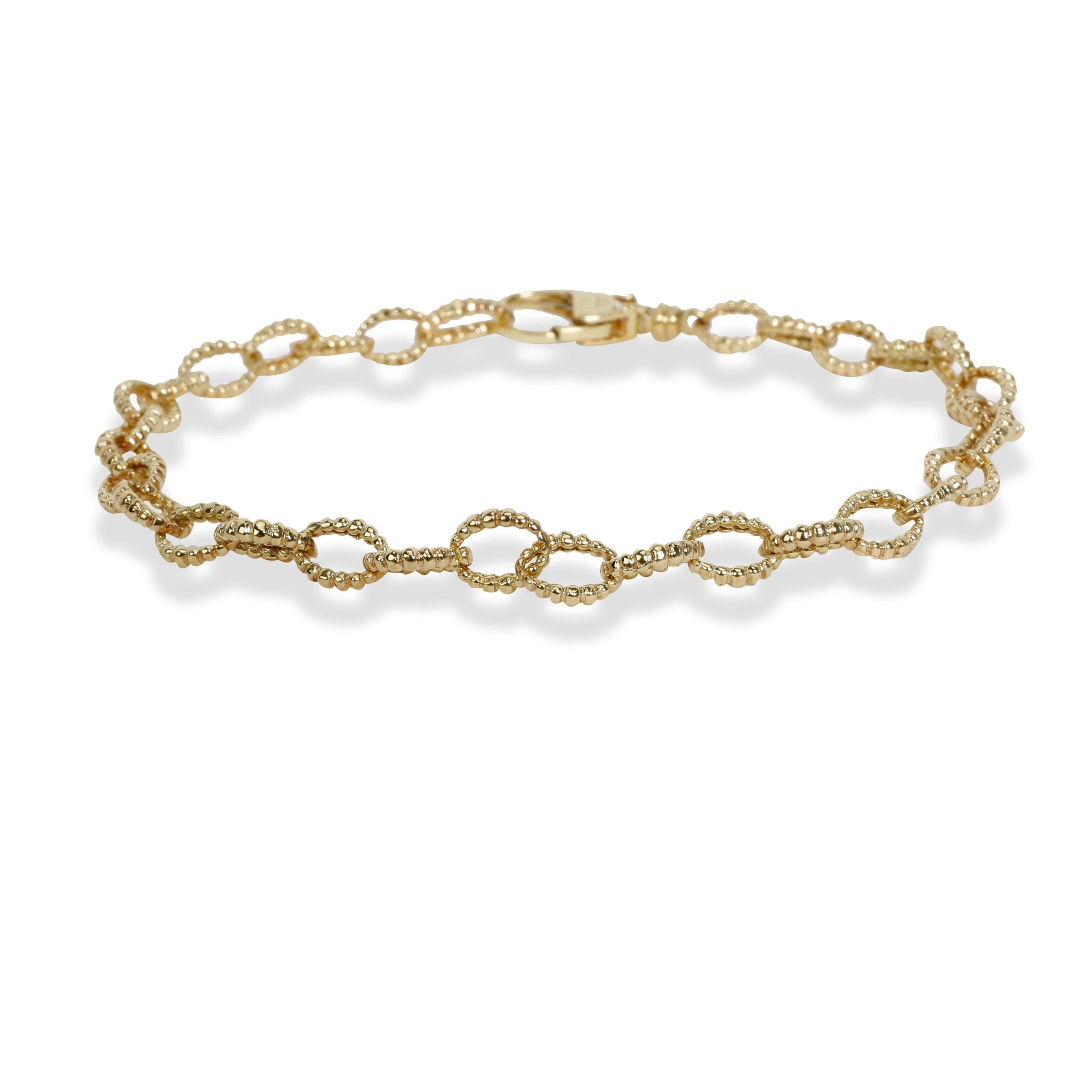 image of Tiffany Co Lagos Caviar Collection Fluted Oval Link Bracelet In 18K Yellow Gold, Women's