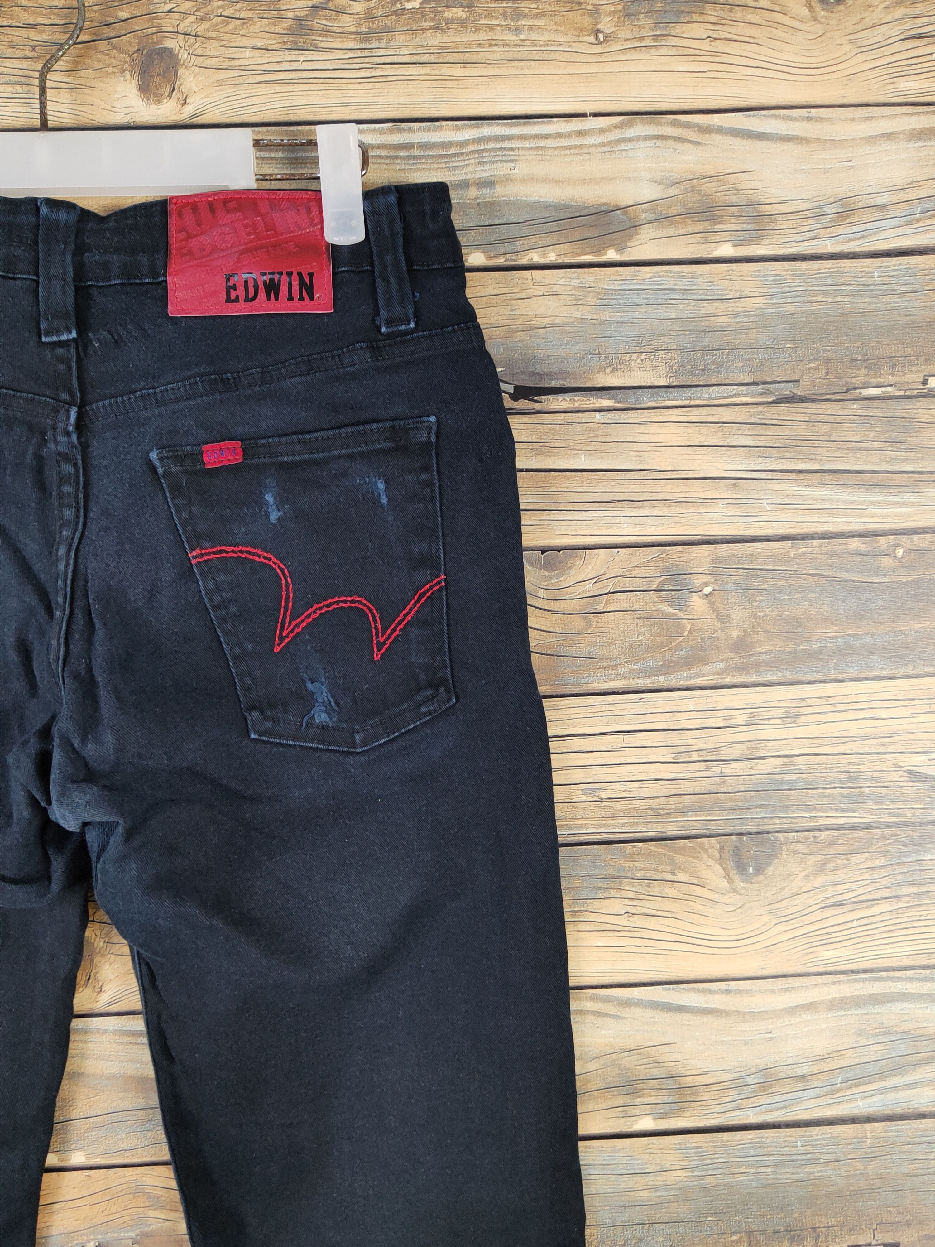 Edwin Edwin Black Distressed Ripped denim Jeans #W1501 Size US 30 / EU 46 - 11 Thumbnail