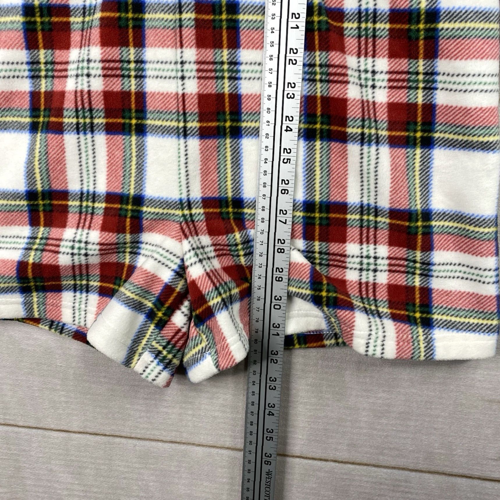Old Navy NWT Old Navy Womens Pajamas Sz S Plaid Fleece Cozy Shortall Romper Shorts 1 Pc Size 28" / US 6 / IT 42 - 3 Thumbnail