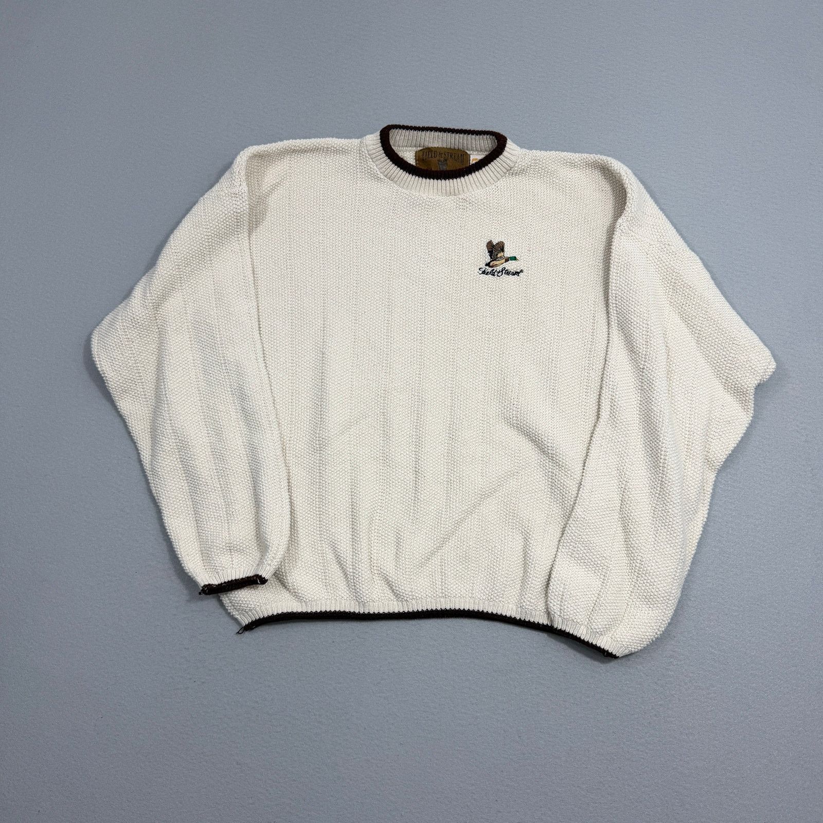 Vintage Vintage Field & Stream Duck Knit Sweater Men's XL Cream 90s Size US XL / EU 56 / 4 - 1 Thumbnail