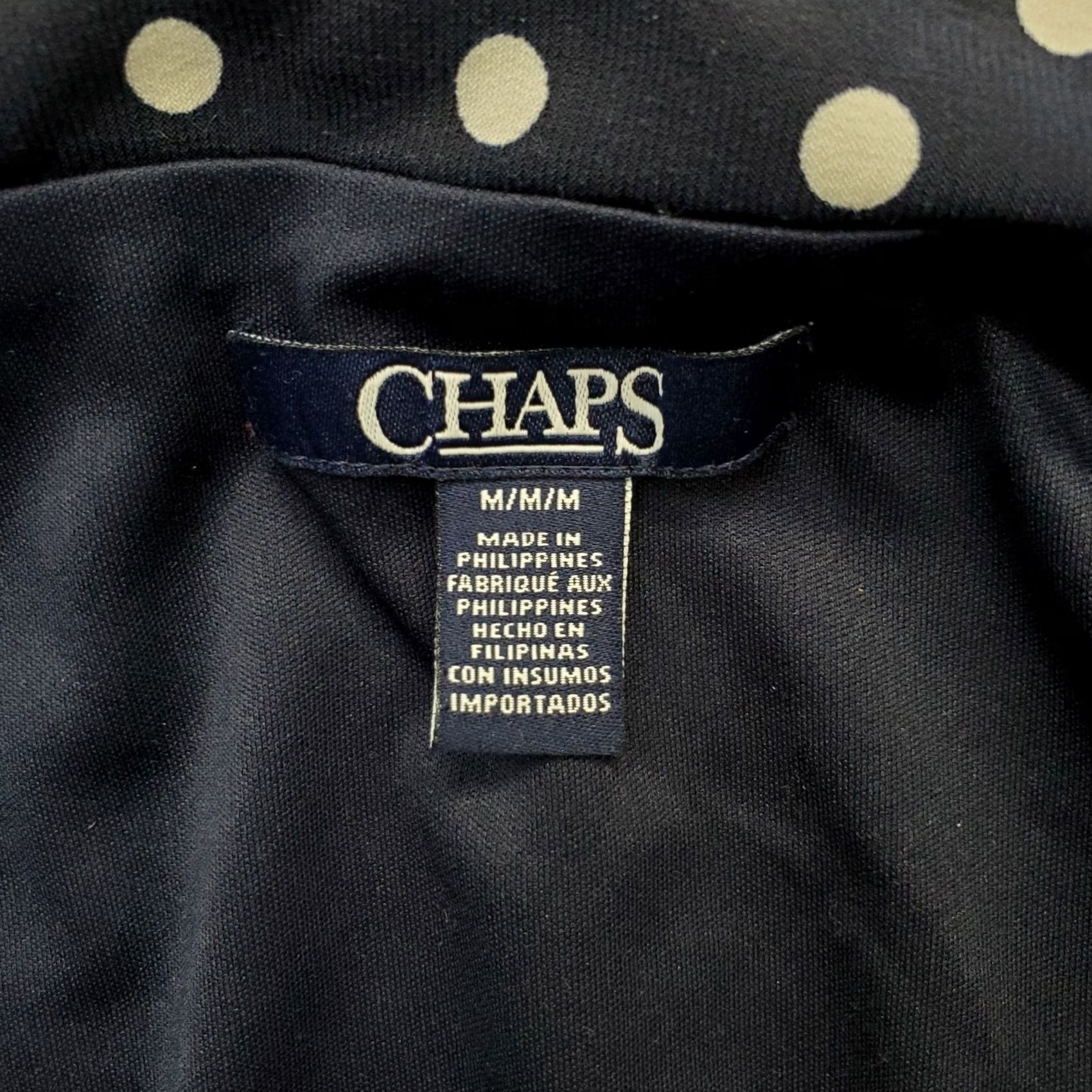 Chaps Chaps Womens Wrap Dress M Sleeveless V-Neck Polka Dot Yellow? Multicolor Blue White Size M / US 6-8 / IT 42-44 - 3 Thumbnail