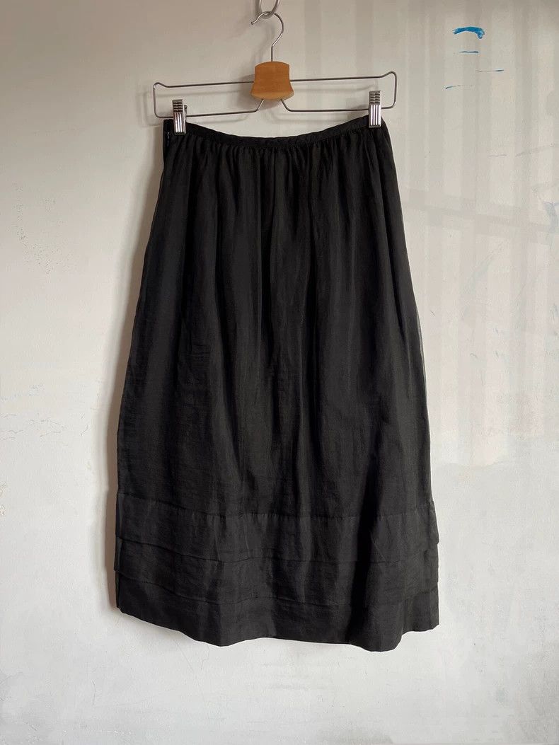 Comme des Garcons Comme des Garcons size M Black heavy silk cake pleated lon Size 22" - 5 Thumbnail