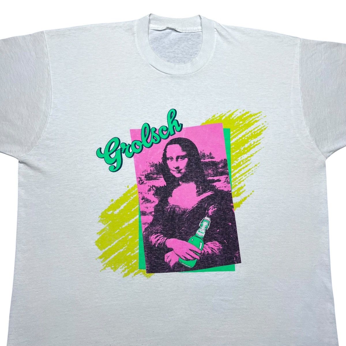 Other Vintage 1990s Grolsch Beer Company Mona Lisa Art T-Shirt Size US XL / EU 56 / 4 - 5 Thumbnail