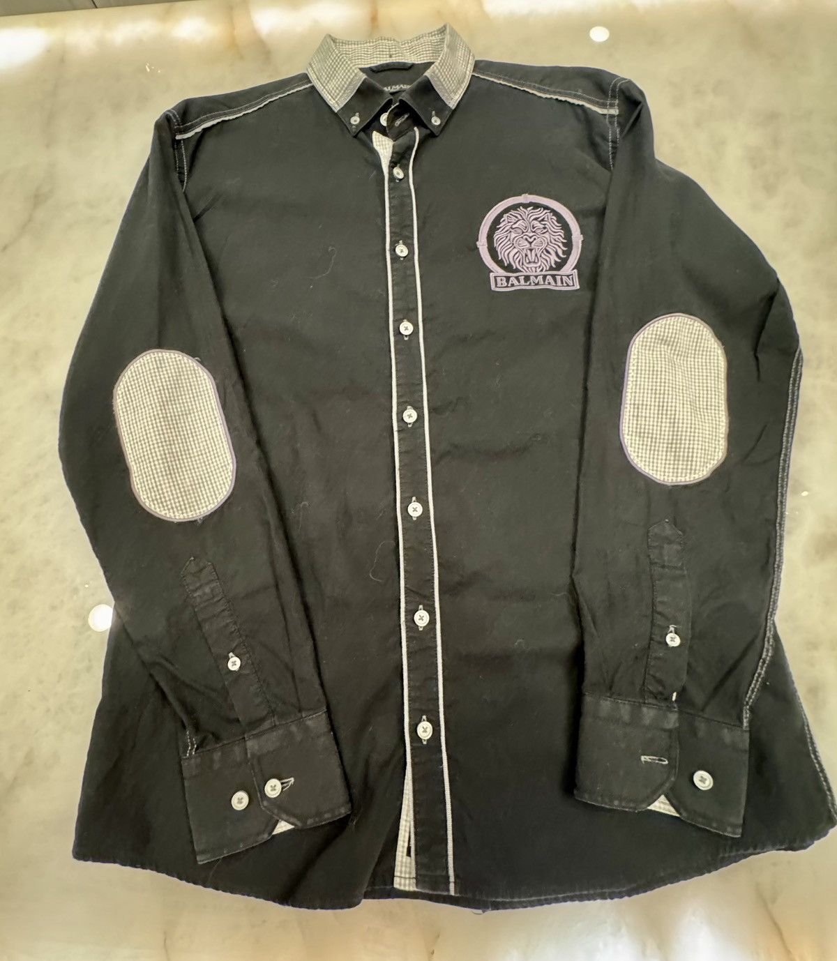 Balmain Balmain Paris Big Logo Button-down Long Sleeve Shirt Size US L / EU 52-54 / 3 - 2 Thumbnail