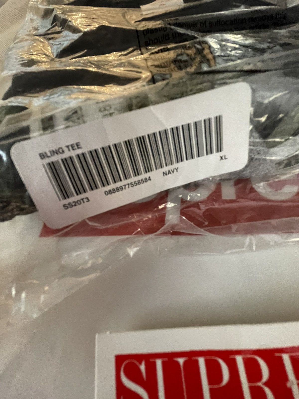 Supreme SUPREME BLING TEE XL-NAVY Size US XL / EU 56 / 4 - 6 Thumbnail