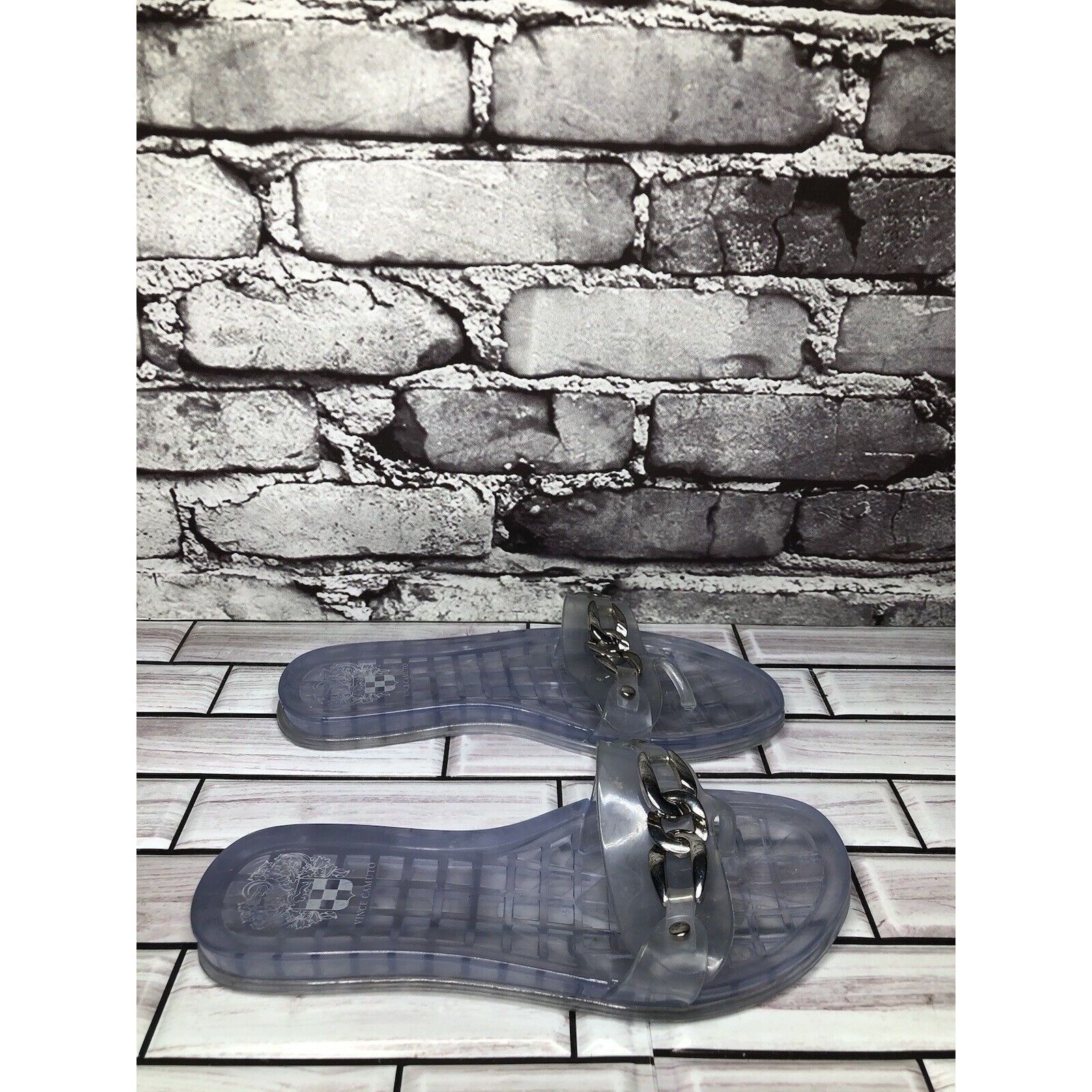 Vince Camuto Vince Camuto Clear Rubber Chain Casual Thong Slides Sandals Size US 6 / IT 36 - 11 Thumbnail