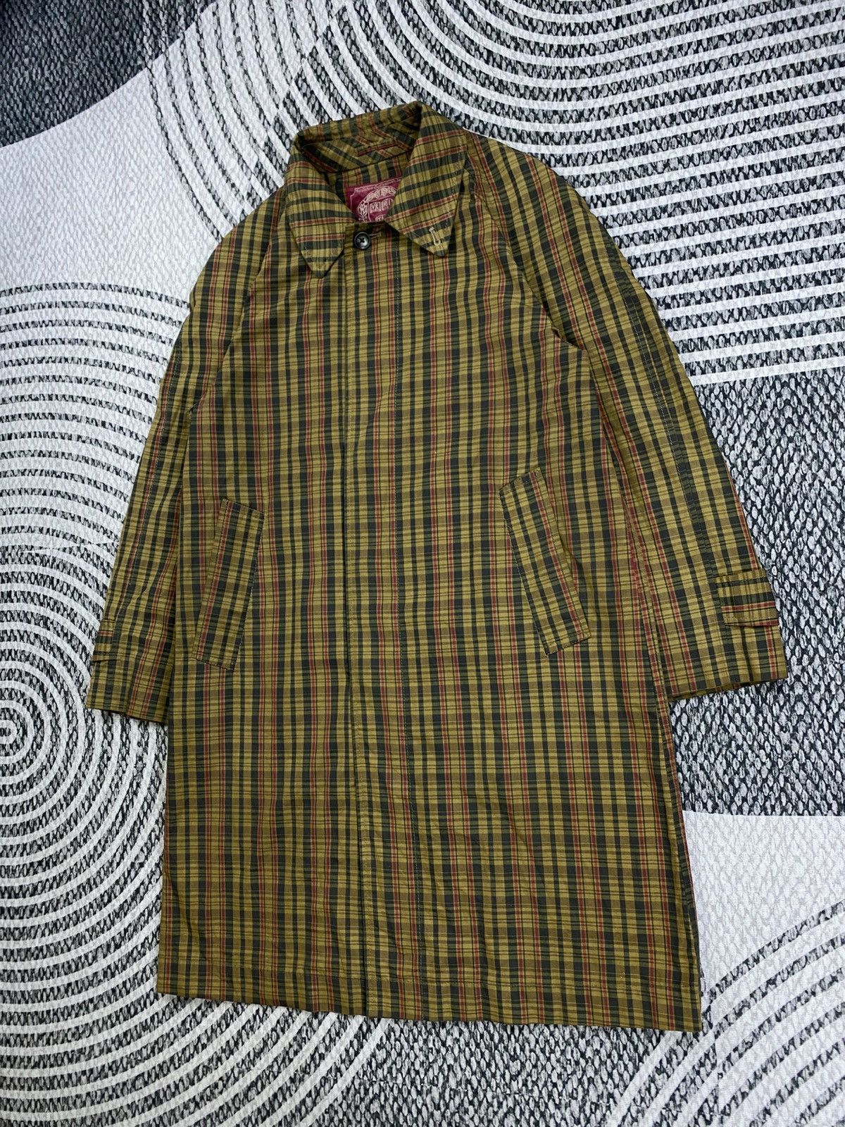 Other Vintage Harvard Checked Wool Long Trench Jacket Size US M / EU 48-50 / 2 - 6 Thumbnail