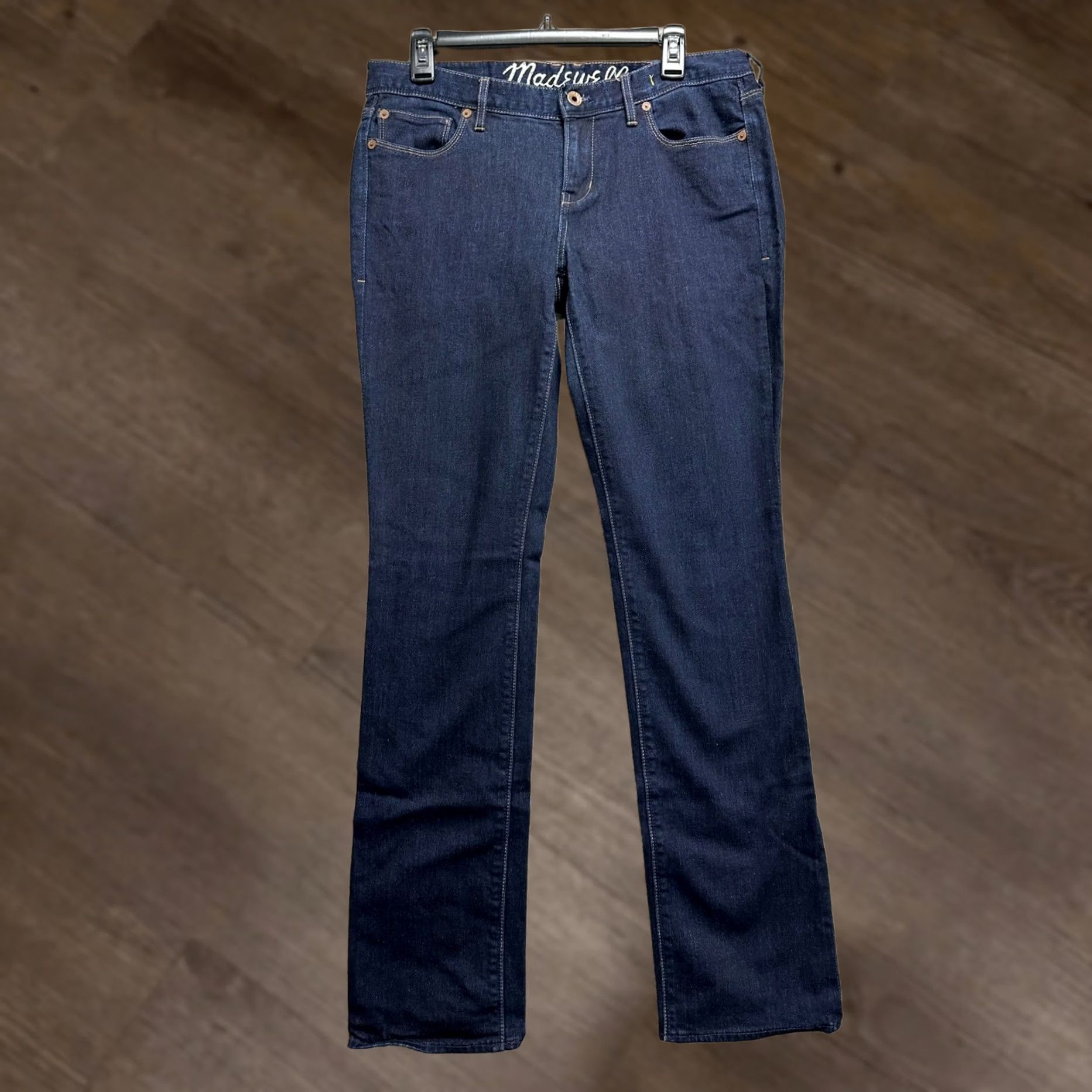 Madewell Madewell Jeans Men 31X34 Blue Dark Wash Straight Rail Stretch Denim Pants Pocket Jeans (Non-Vintage) Mens 31X34 Size US 31 - 1 Thumbnail