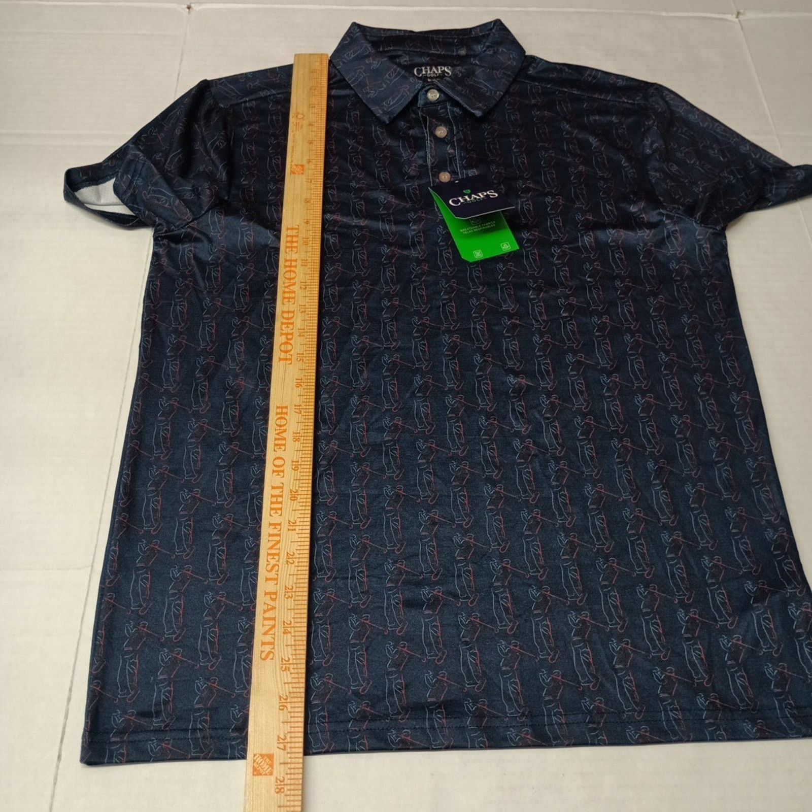 Chaps Chaps Golf Polo Shirt Men's M Blue Breathable 4-Way Stretch Size US M / EU 48-50 / 2 - 6 Thumbnail