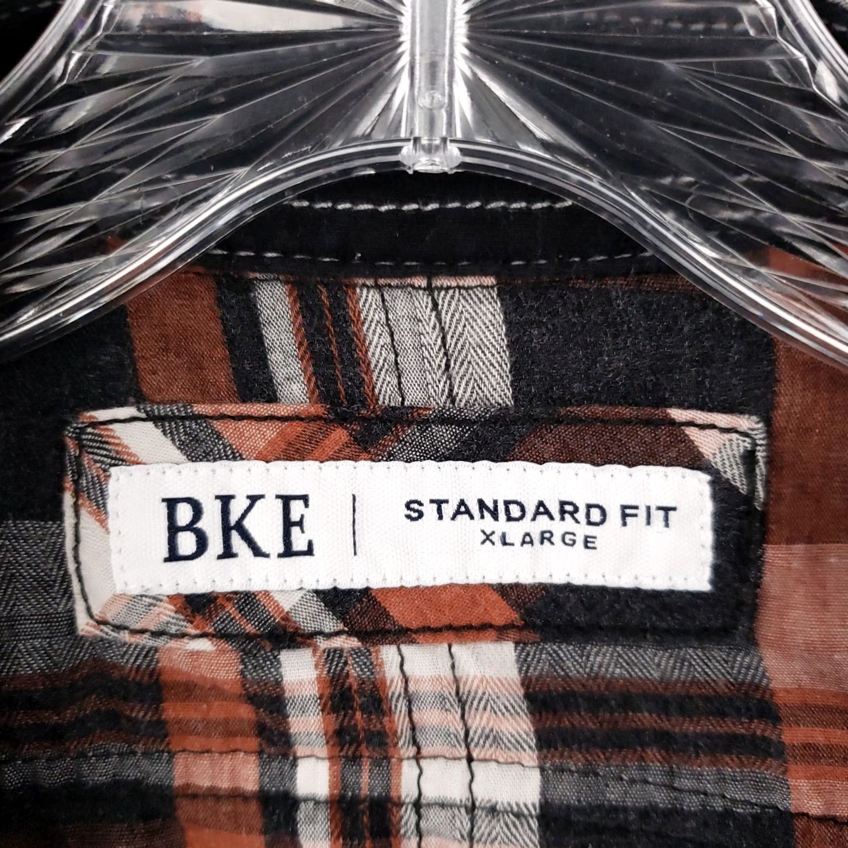 Vintage Buckle BKE Shirt Mens XL Orange Plaid Western Pearl Snap Button Up Standard Fit Size US XL / EU 56 / 4 - 4 Thumbnail