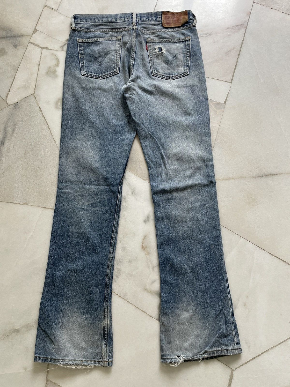 Levi's Rare Vintage Levis 607 Pencil Fit Flared Gothic Jeans Size US 32 / EU 48 - 2 Thumbnail
