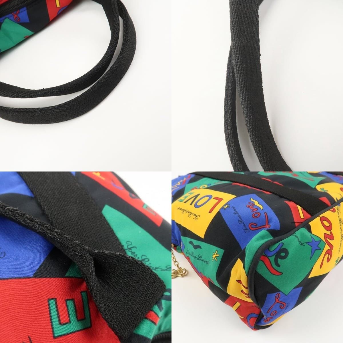 Saint Laurent Paris Saint Laurent Love Print Nylon Tote Multicolor Size ONE SIZE - 4 Thumbnail