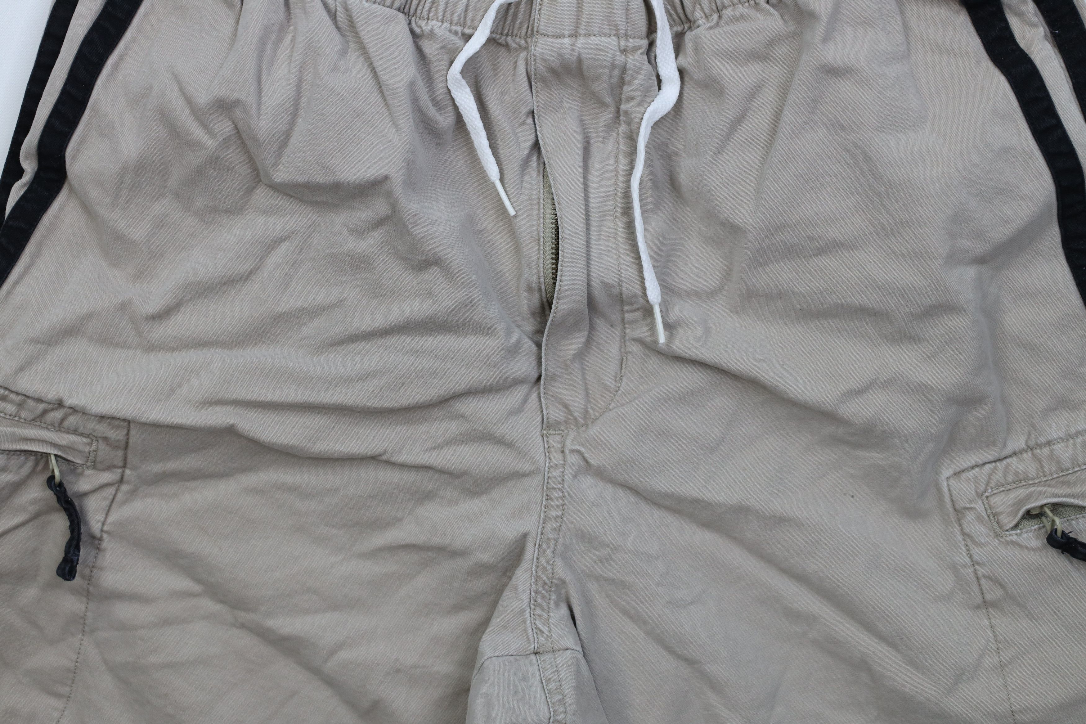 Vintage Vintage 90s Streetwear Striped Above Knee Cargo Shorts Beige Size US 30 / EU 46 - 3 Thumbnail