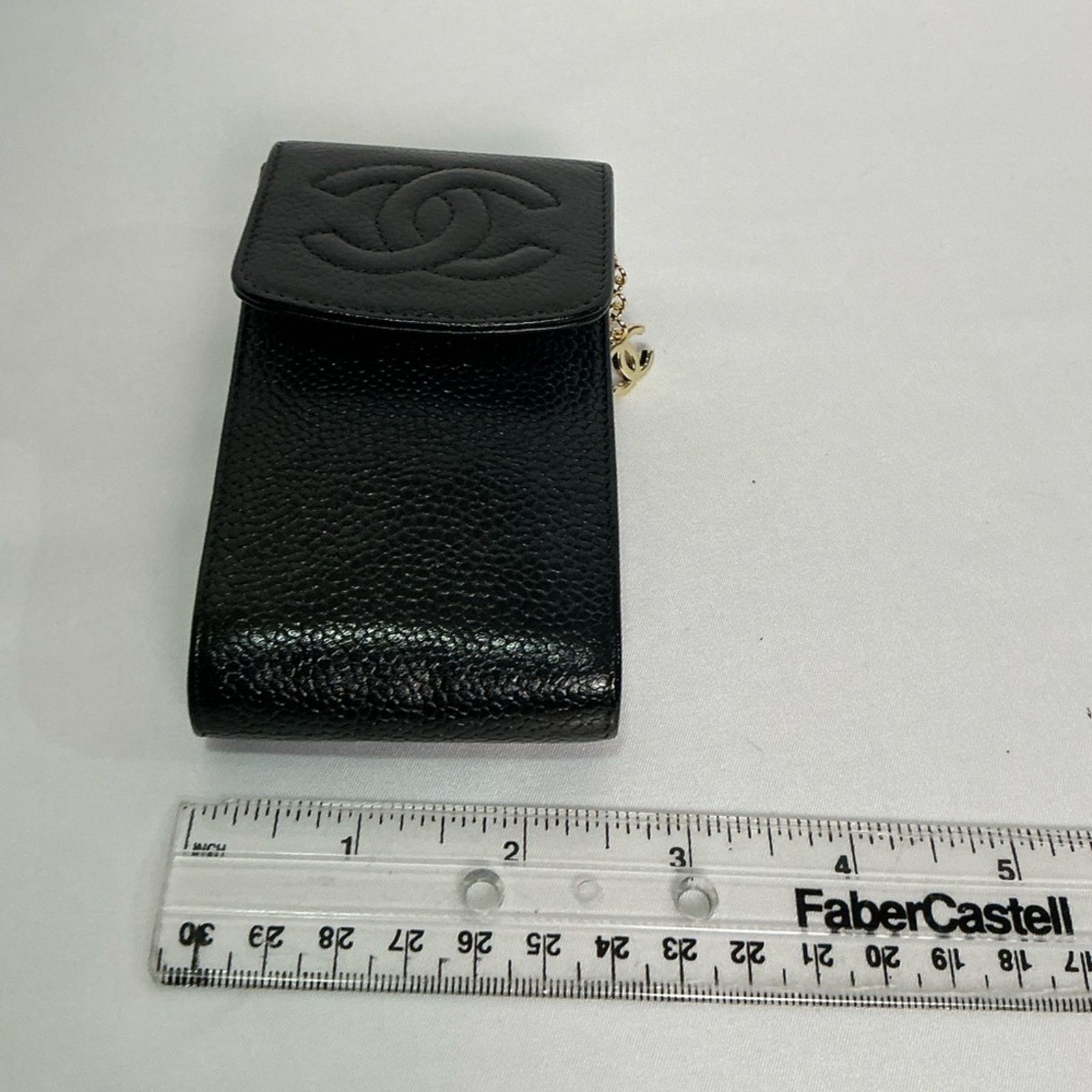 Chanel Authentic CHANEL Coco Mark Grained Calfskin Pen Case w/Chain Size ONE SIZE - 14 Thumbnail