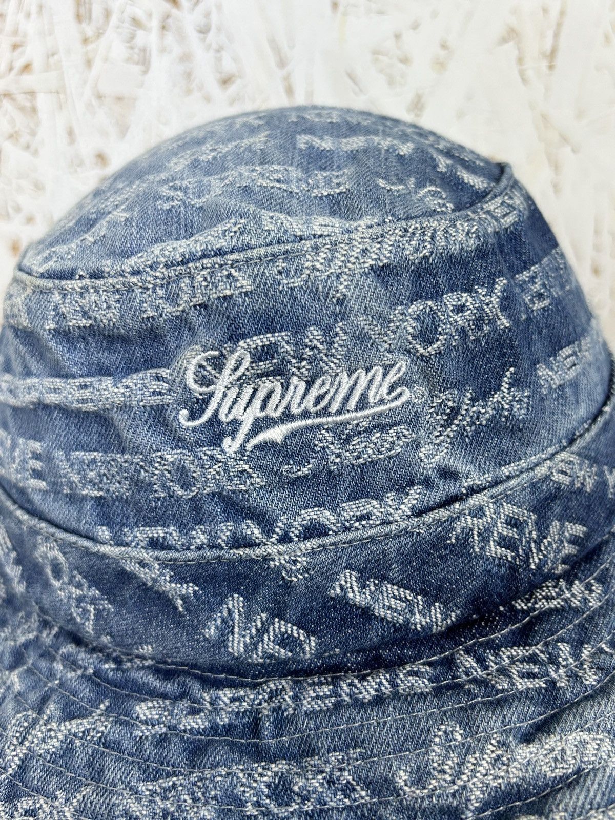 Supreme Supreme Jacquard Multi Type Denim Crusher Bucket Hat FW22 Size ONE SIZE - 3 Thumbnail