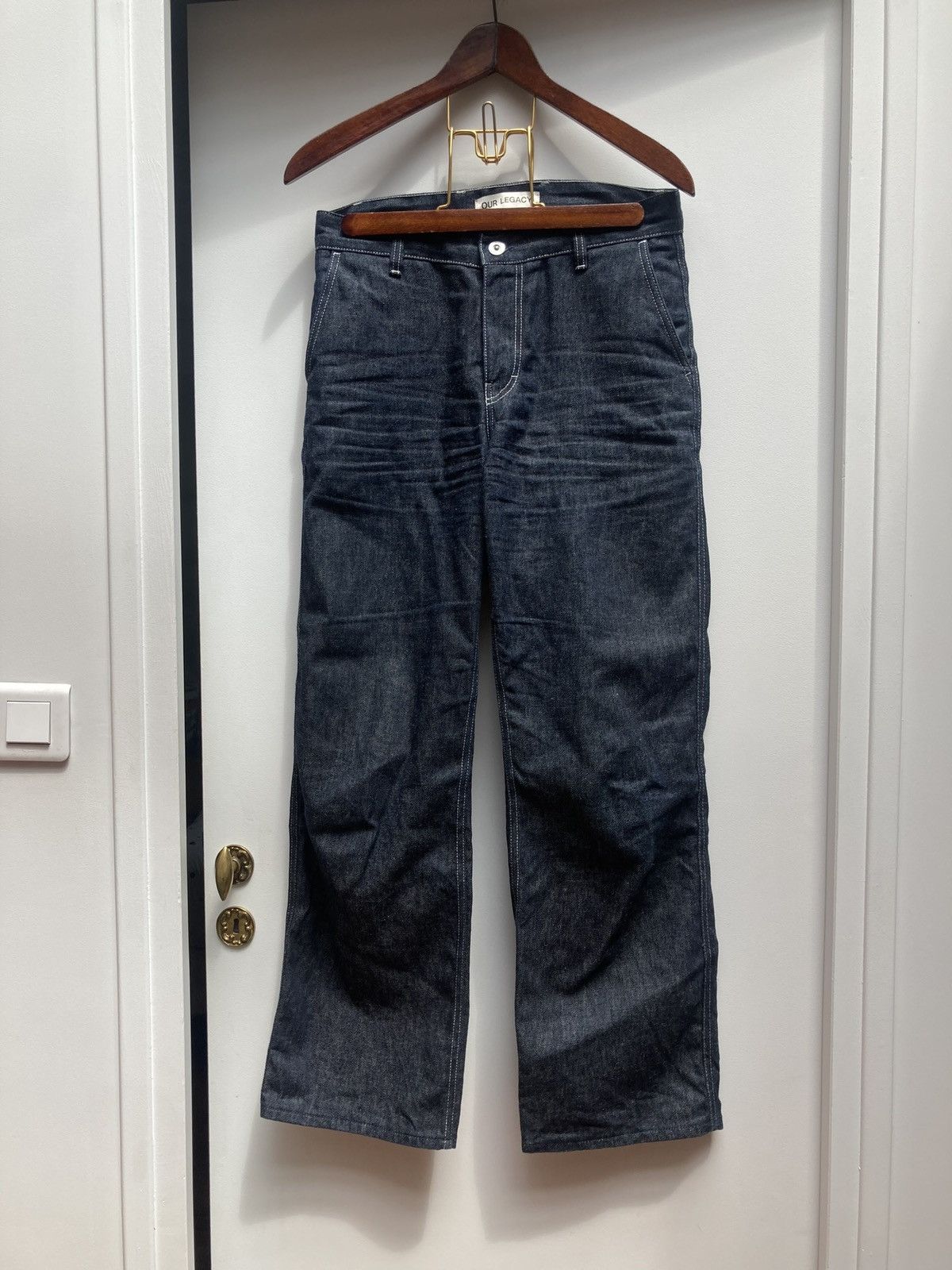 Work chino in raw blue denim