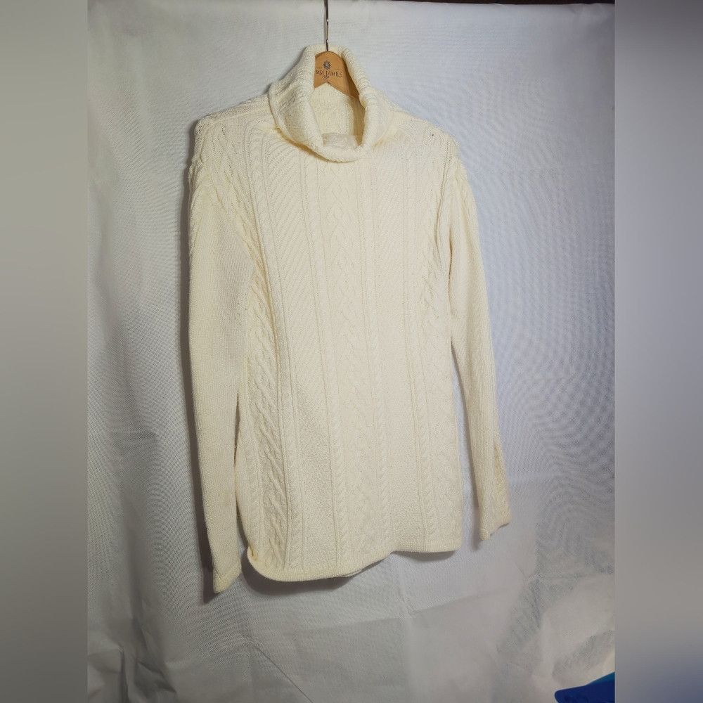 Other Unbranded Cozy Cream Cable Knit Sweater Dress Sz 12-16 34 I Size L / US 10 / IT 46 - 2 Thumbnail