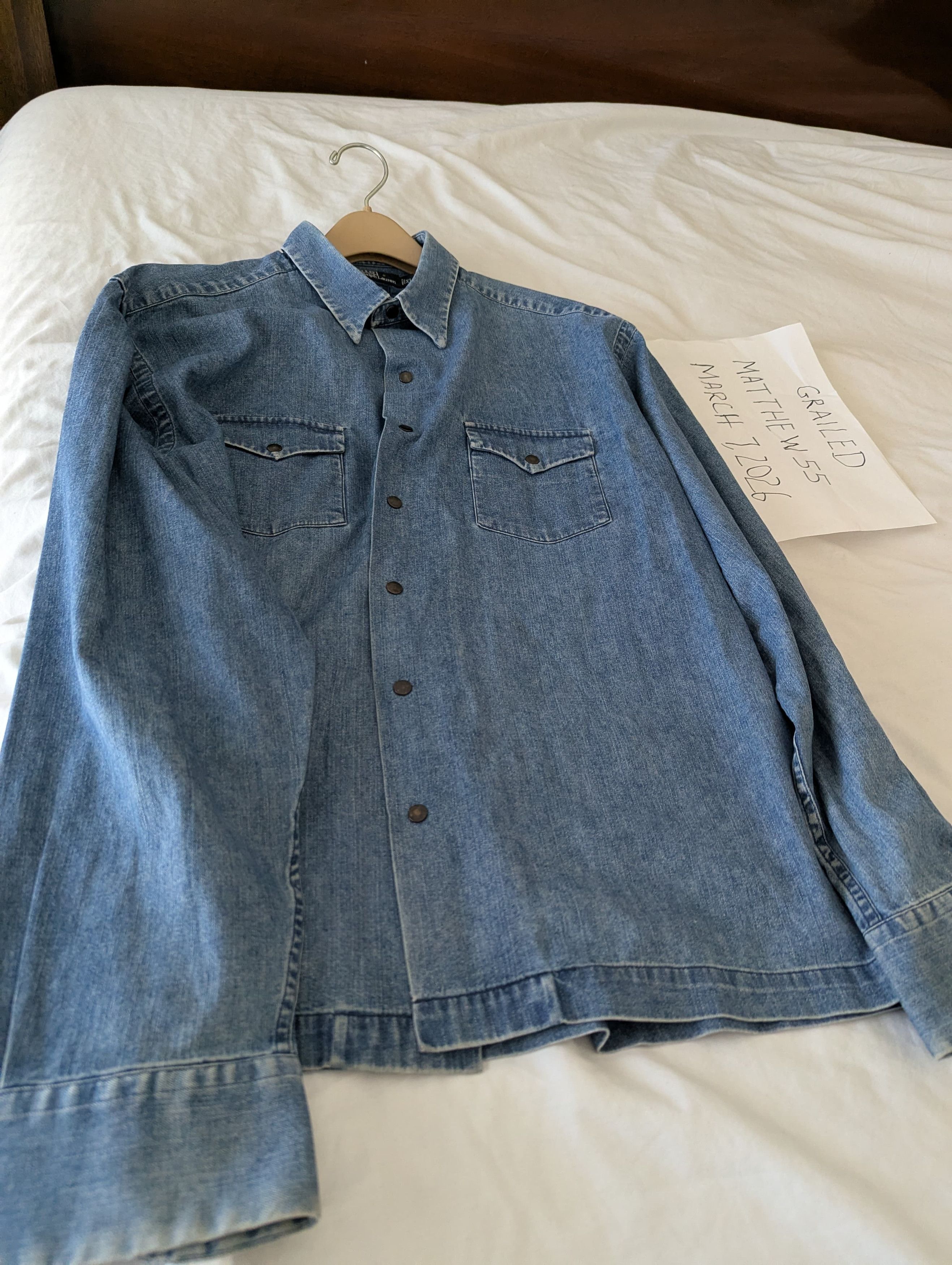 Polo Ralph Lauren Vintage Denim shirt jacket Size US L / EU 52-54 / 3 - 1 Thumbnail