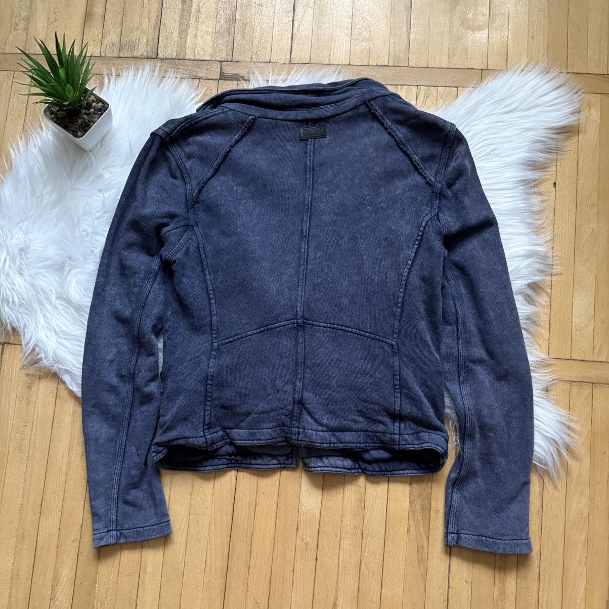 Diesel 📌 Vintage Diesel Y2K Avant-Garde Faded Grey Cardigan Size S / US 4 / IT 40 - 14 Thumbnail