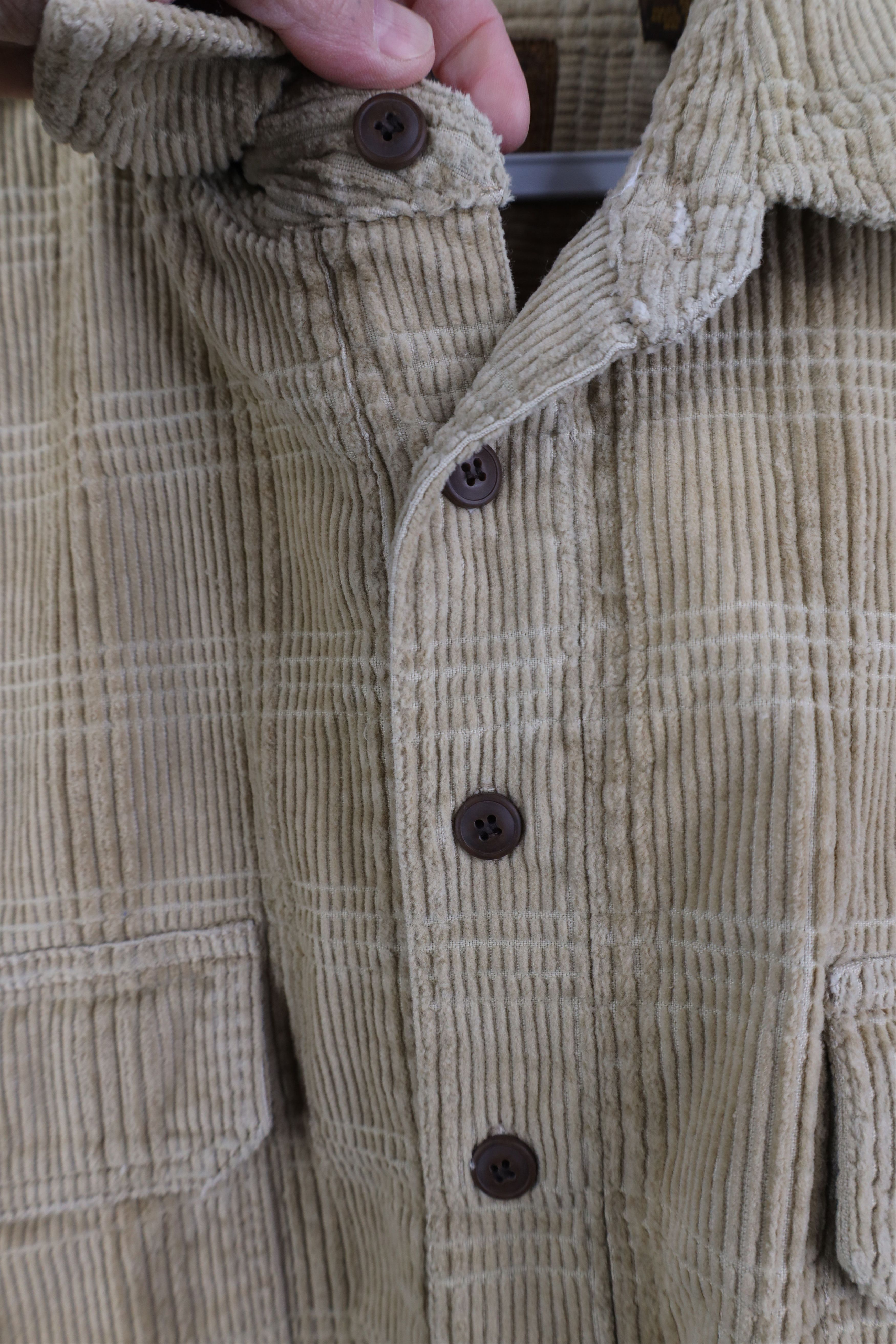 Vintage Vintage 90s Streetwear Corduroy Collared Henley Shirt Jacket Size US XL / EU 56 / 4 - 5 Thumbnail