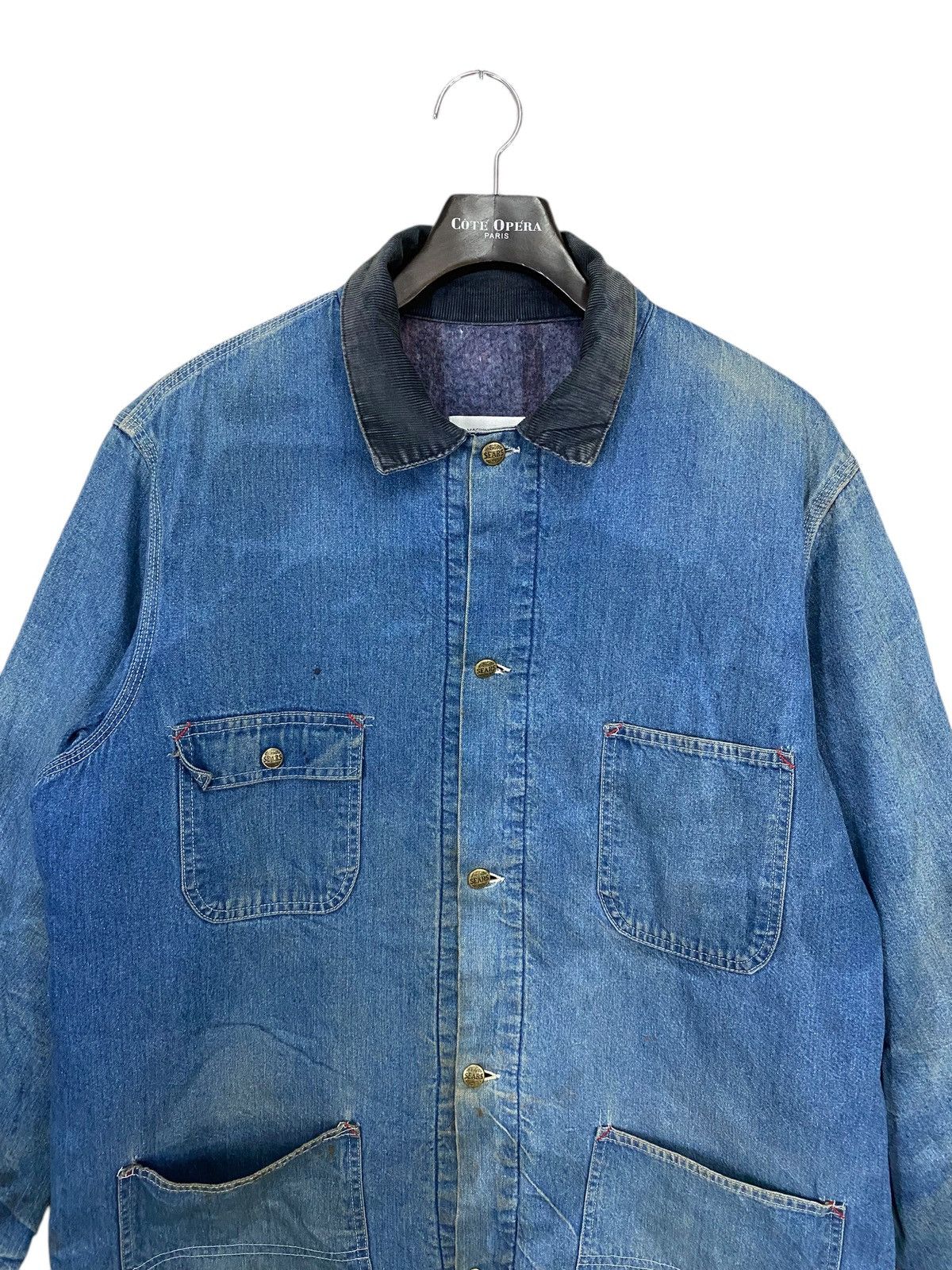 Sears × Vintage Vintage sears blanket lined denim chore jacket distressed Size US XL / EU 56 / 4 - 6 Thumbnail