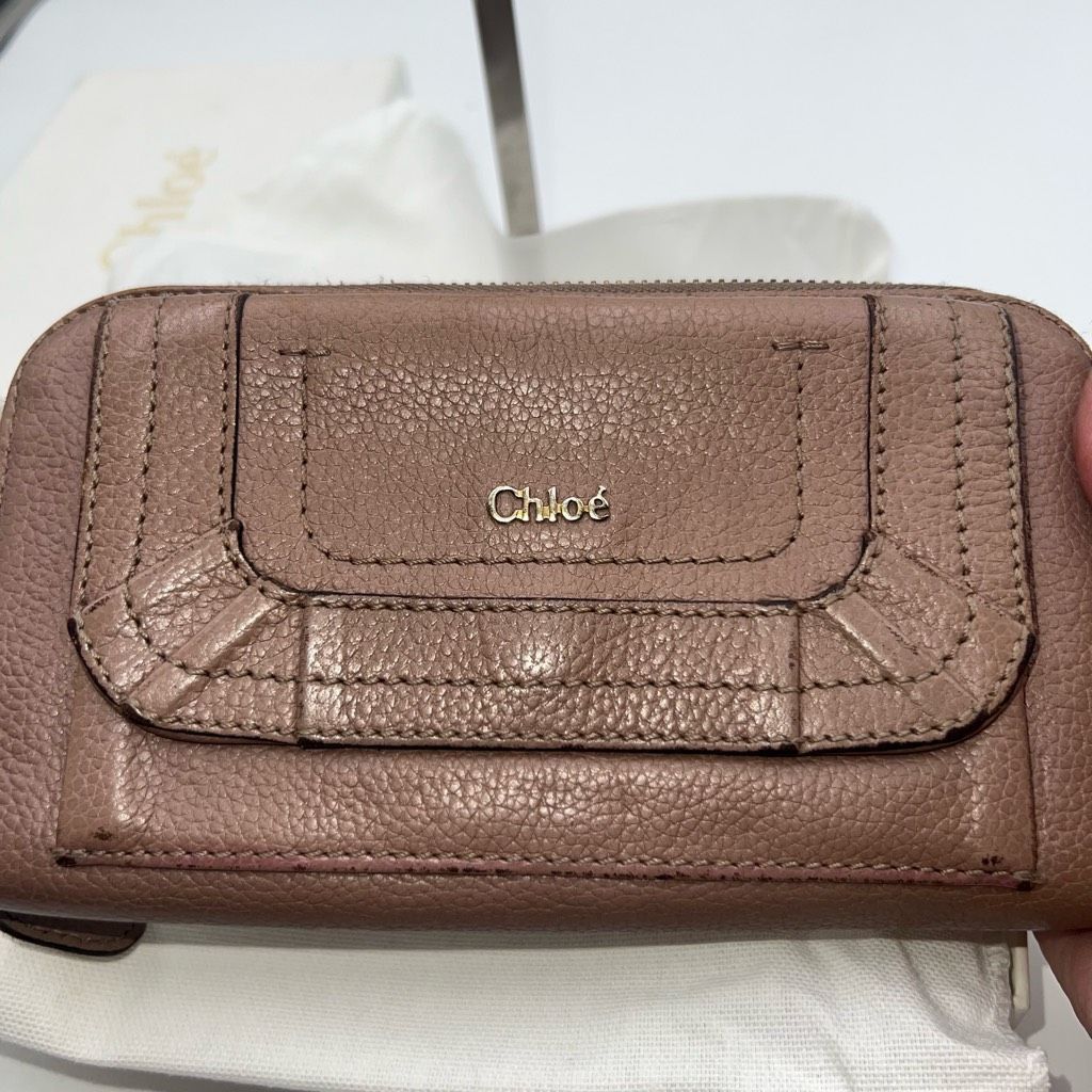 Chloe Chloe Full Inclusion Beige/Blush Zip Around Long Wallet Size ONE SIZE - 4 Thumbnail