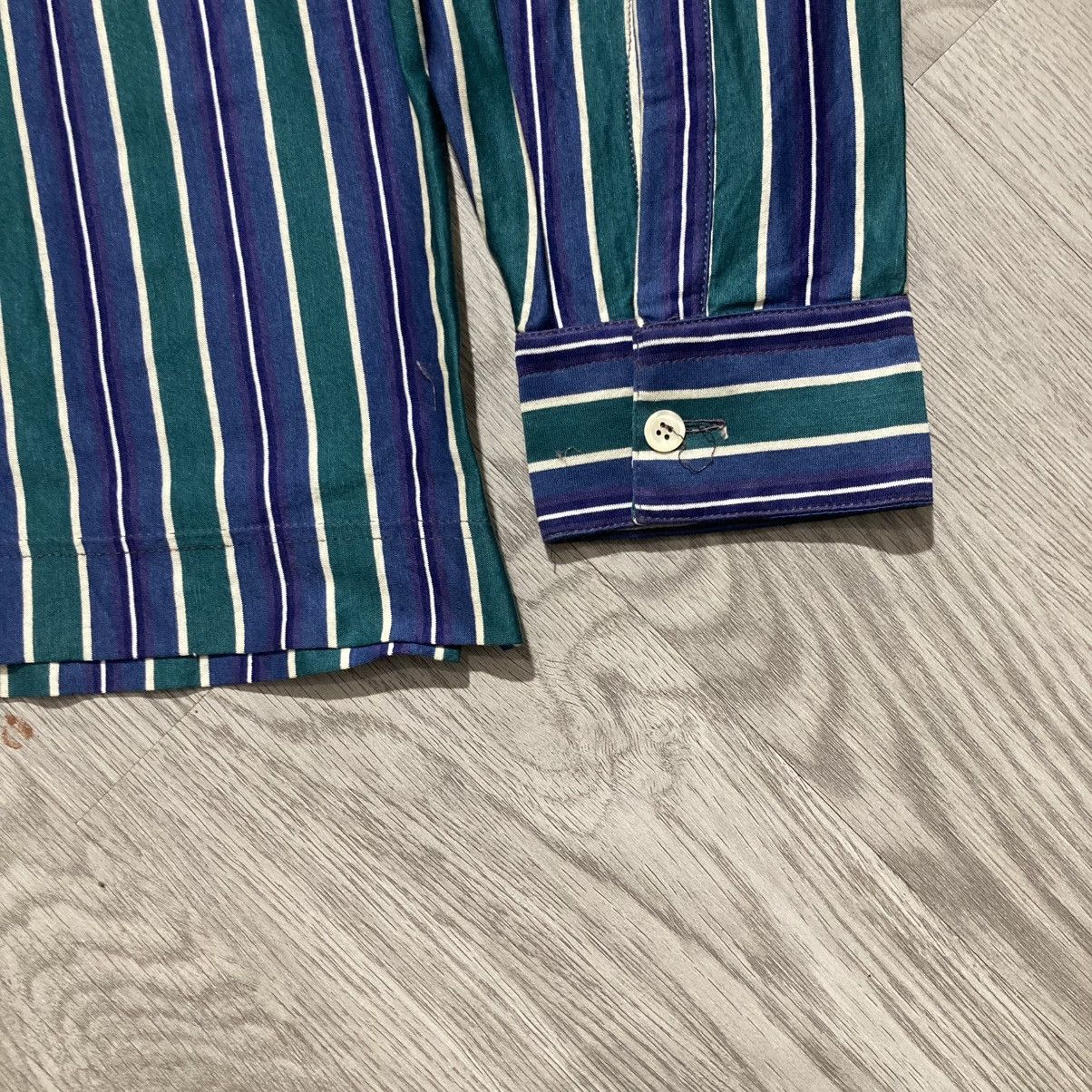 Vintage 🇮🇹 1990s Vintage Pavesi Polvato Silk Striped Shirt Luxury Size US L / EU 52-54 / 3 - 12 Thumbnail
