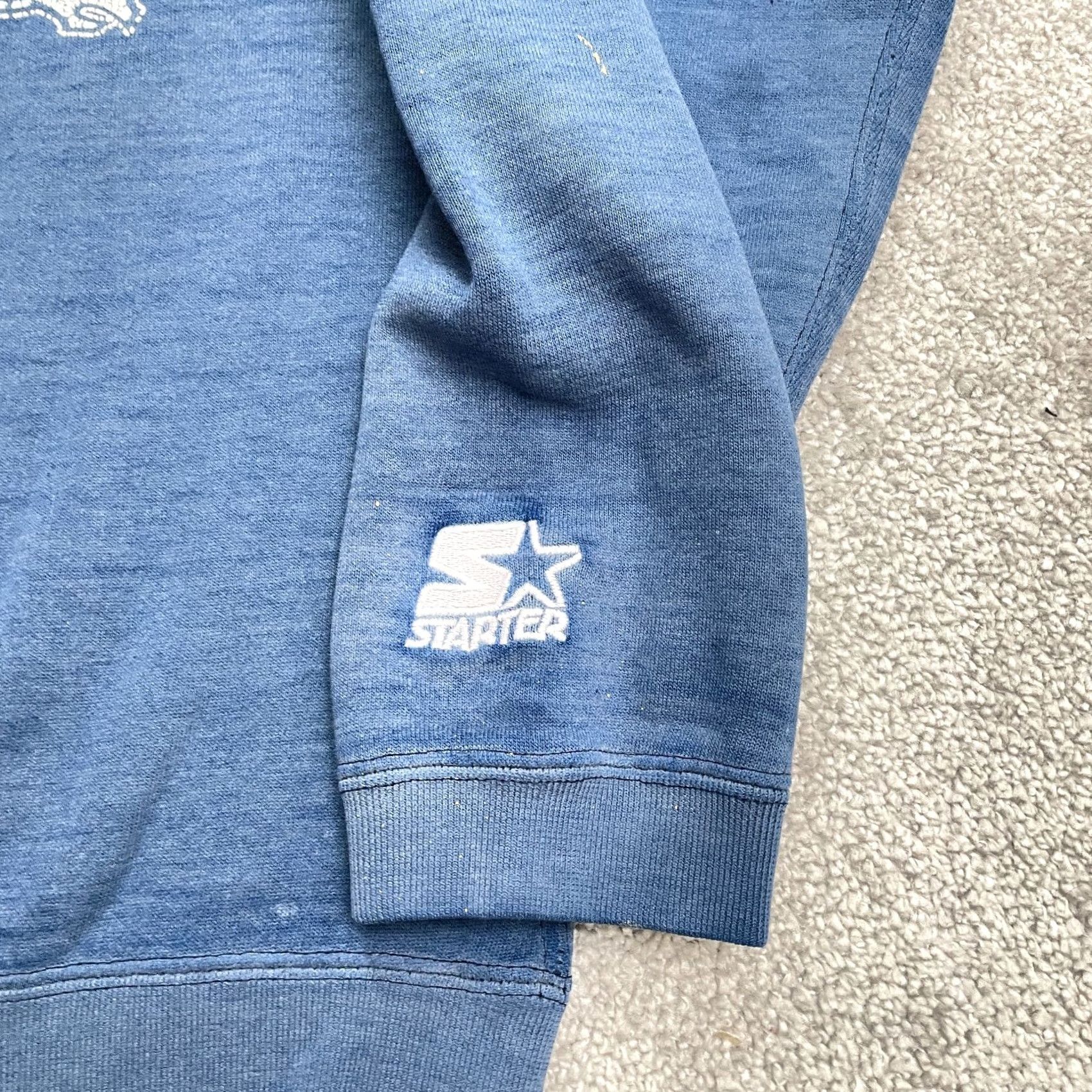 Starter VINTAGE Starter 90s Graphic Pullover Sweatshirt Mens M Blue Crew Neck All Seasons Graphic Print Casual Size US M / EU 48-50 / 2 - 6 Thumbnail