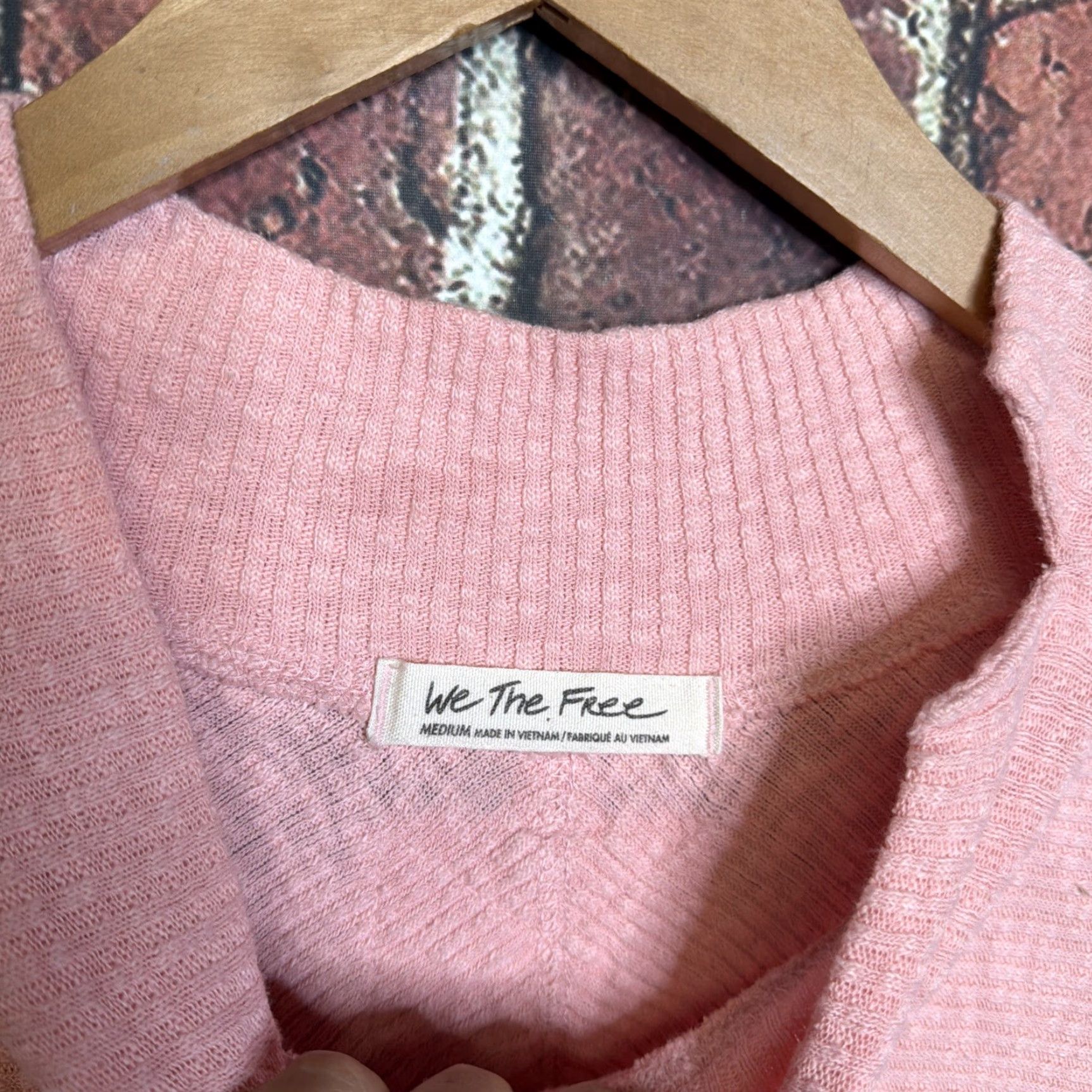 Vintage VINTAGE We The Free Real Pink Sweatshirt Top Oversized Women’s Sz M Ribbed Pullover Casual Long Sleeve Scoop Neck Knit Cotton 100% Ribbed-Pattern Size M / US 6-8 / IT 42-44 - 2 Thumbnail