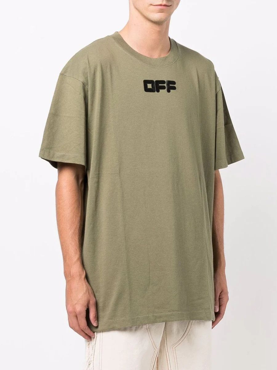 Off-White Green Rubber Arrow Font Logo Oversized T-Shirt Size US M / EU 48-50 / 2 - 3 Thumbnail