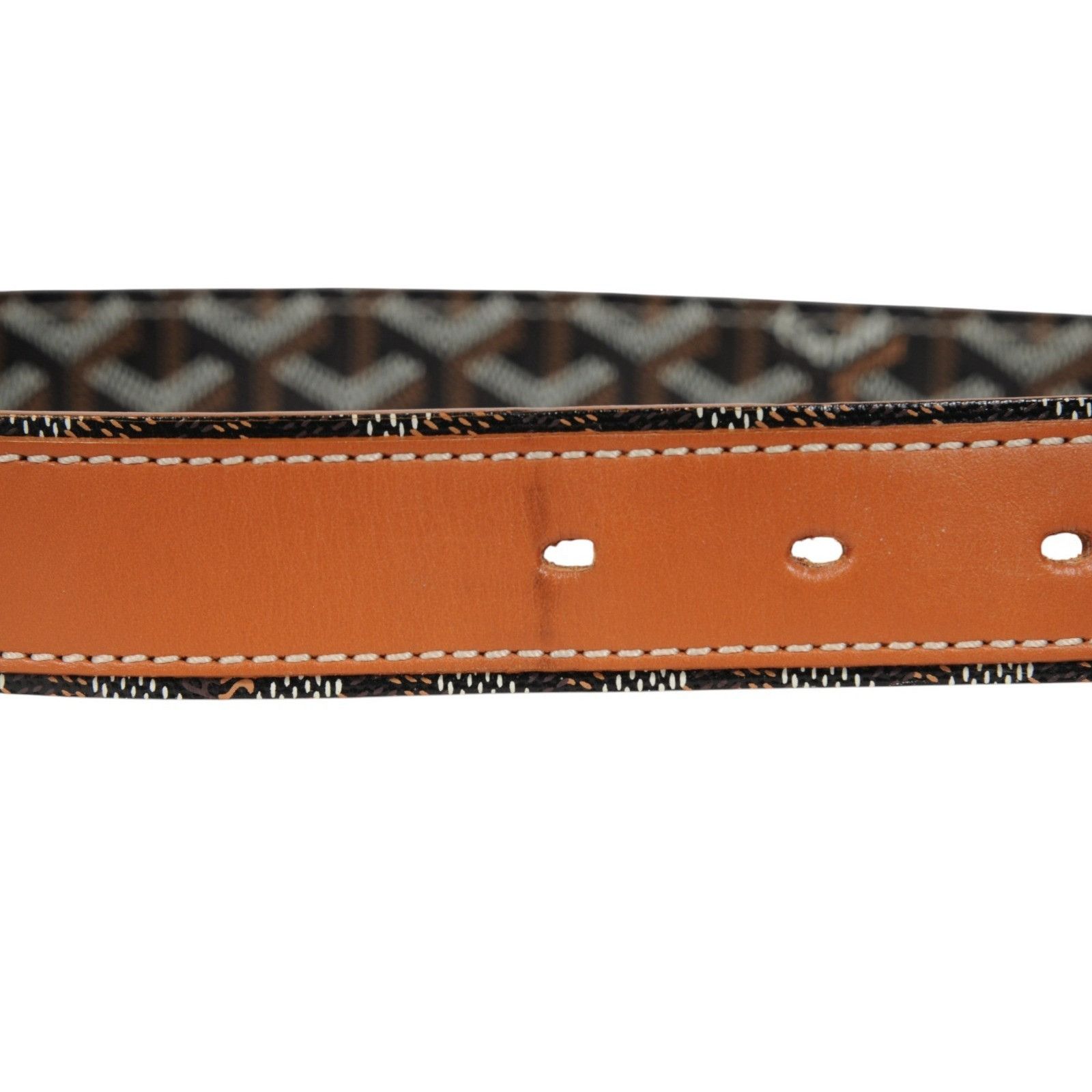 Goyard Fregate Belt 95 33 34 Black Brown Leather Goyardine - 02611 Size 34 - 14 Thumbnail