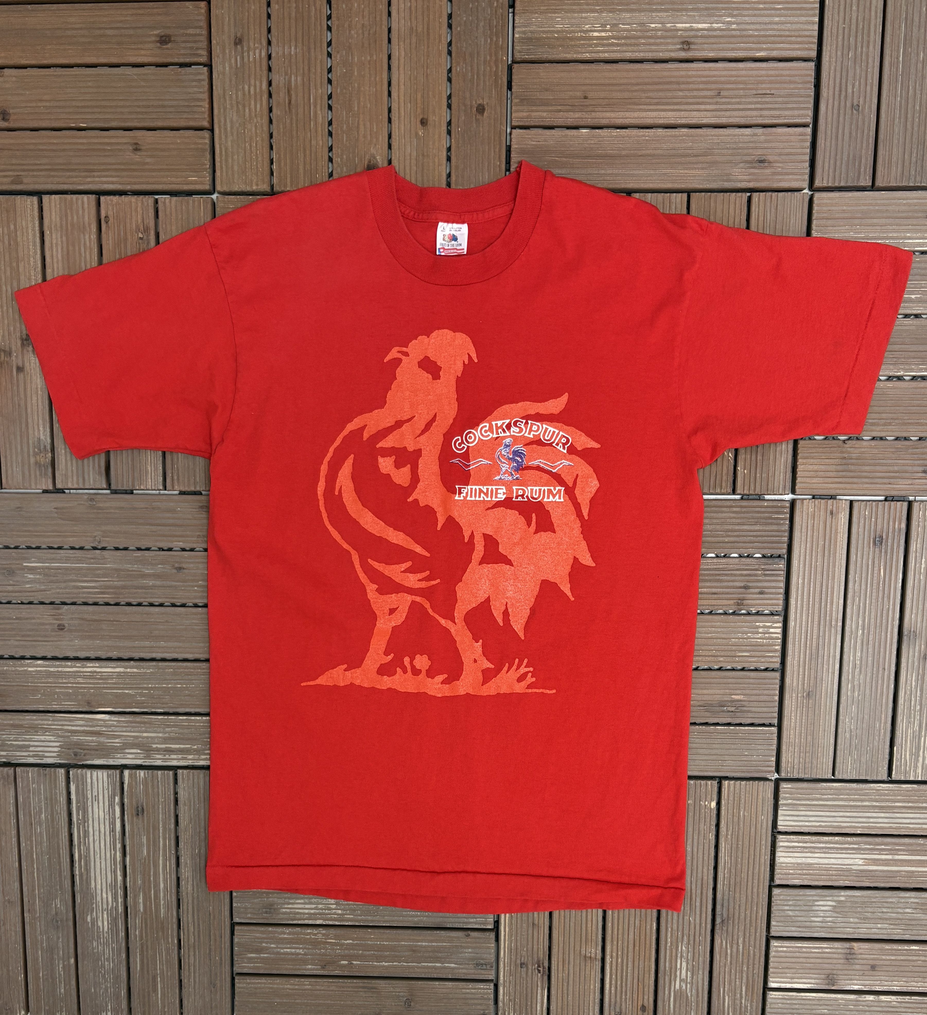 Vintage Cockspur Fine Rum Vintage Red T-Shirt Tee Size US L / EU 52-54 / 3 - 1 Thumbnail