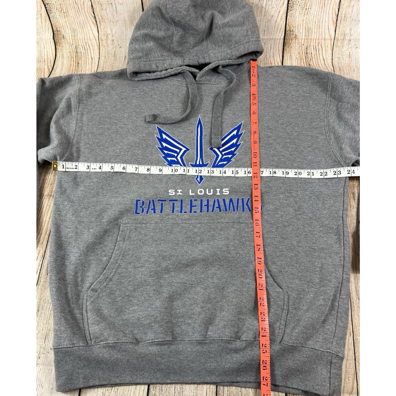 Vintage St. Louis Battlehawks XFL Hoodie Pullover Football Graphic Print Unisex Adults XL Gray Size US XL / EU 56 / 4 - 4 Thumbnail
